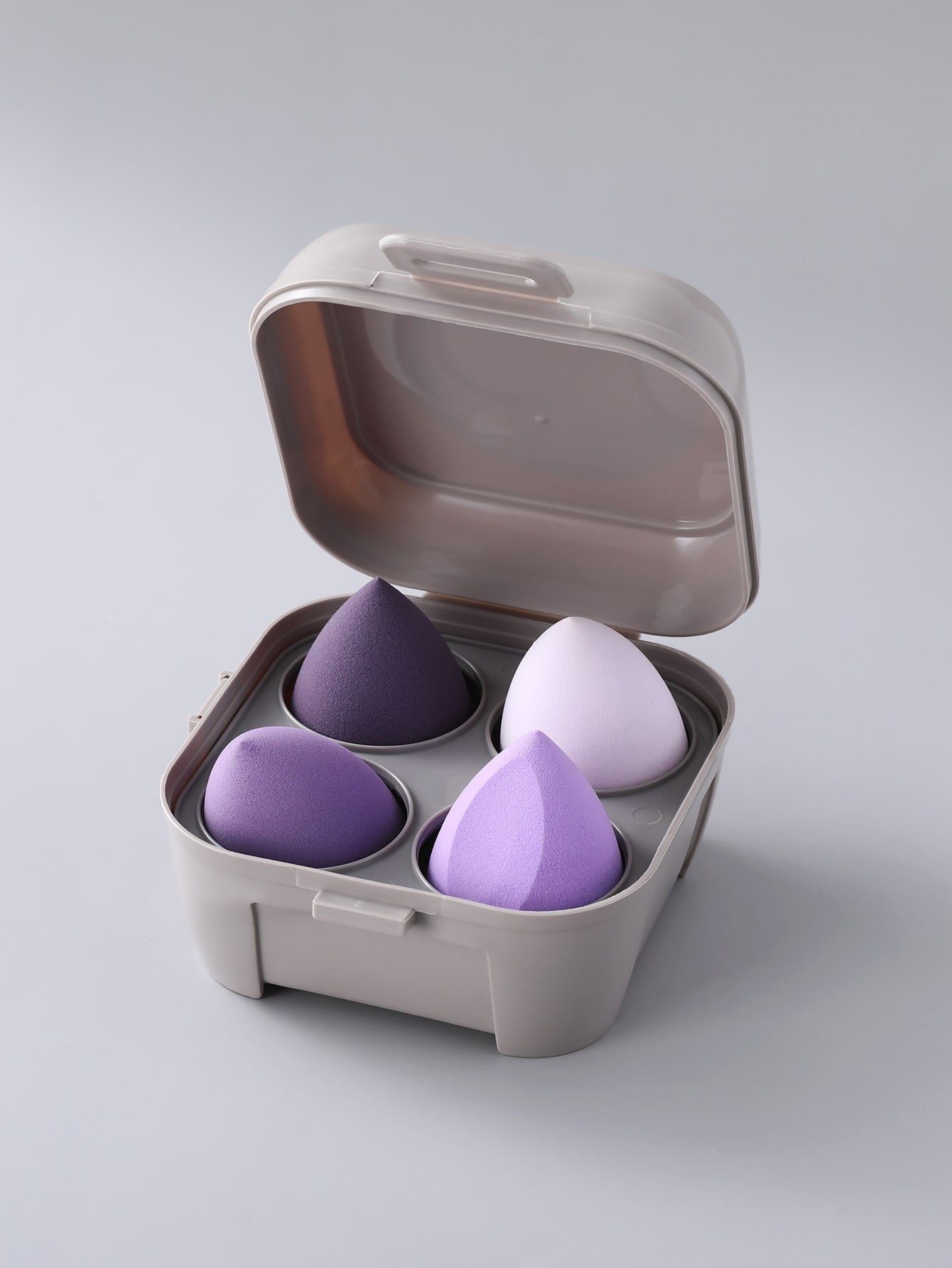 4pcs Makeup Sponge 1pc Storage Box