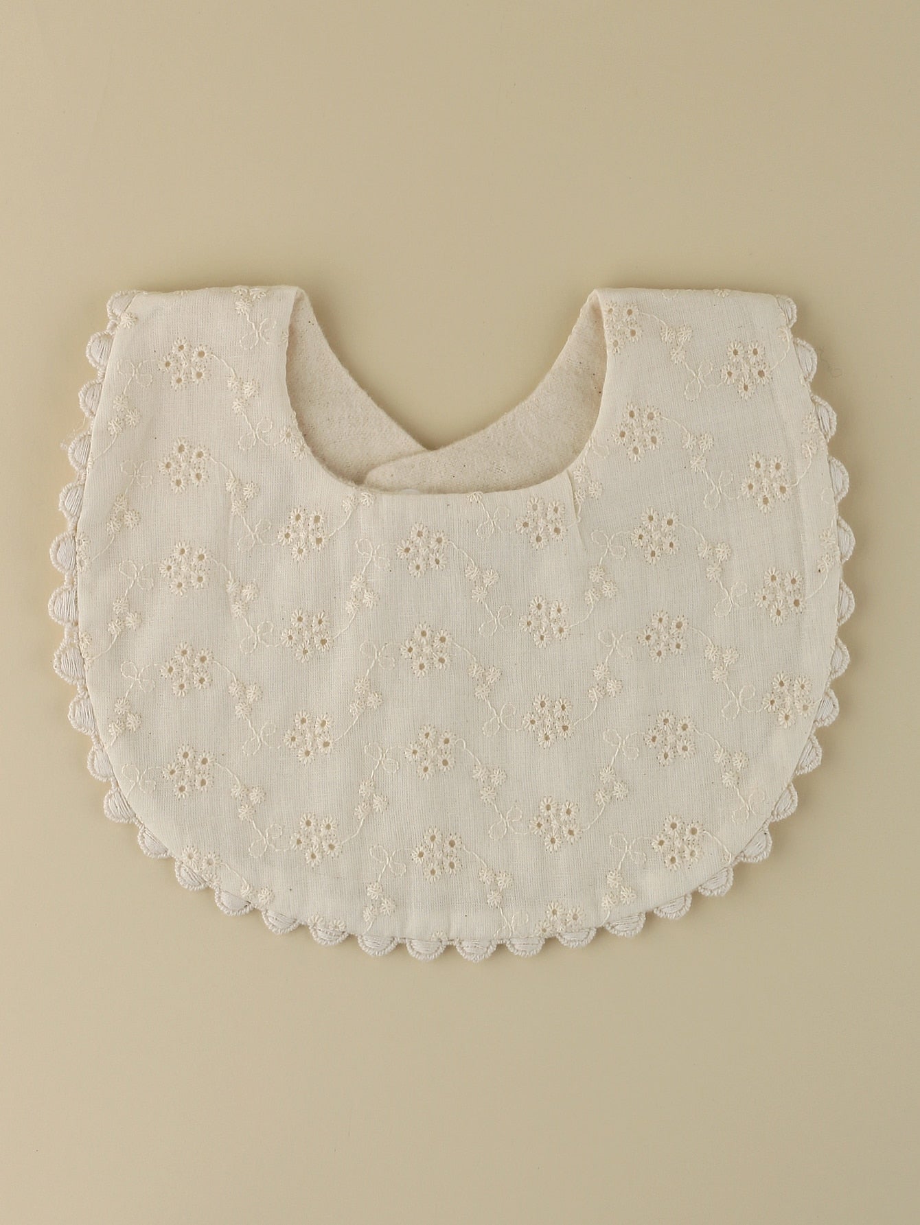 Baby Flower Embroidered Bib