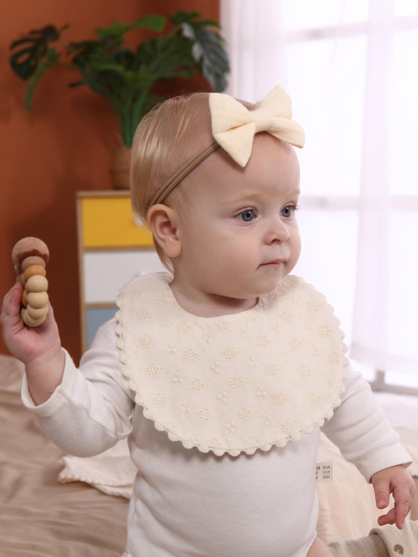 Baby Flower Embroidered Bib