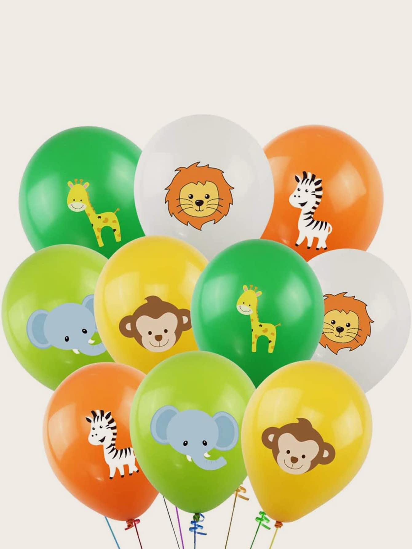 50pcs Animal Print Balloon Cartoon Cute Decorative Balloon For Birthday Party