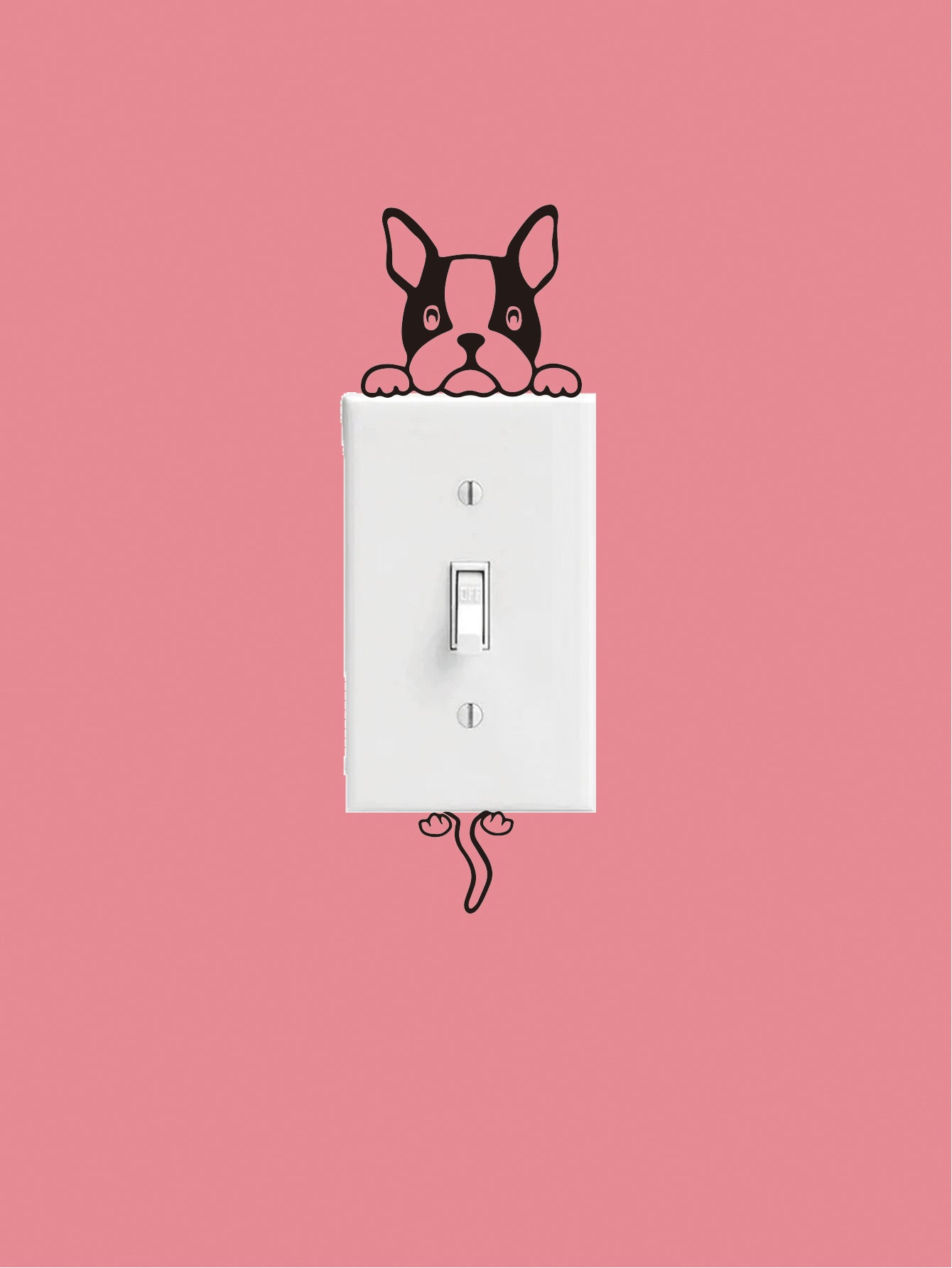 6pcs Dog Print Switch Outlet Wall Sticker