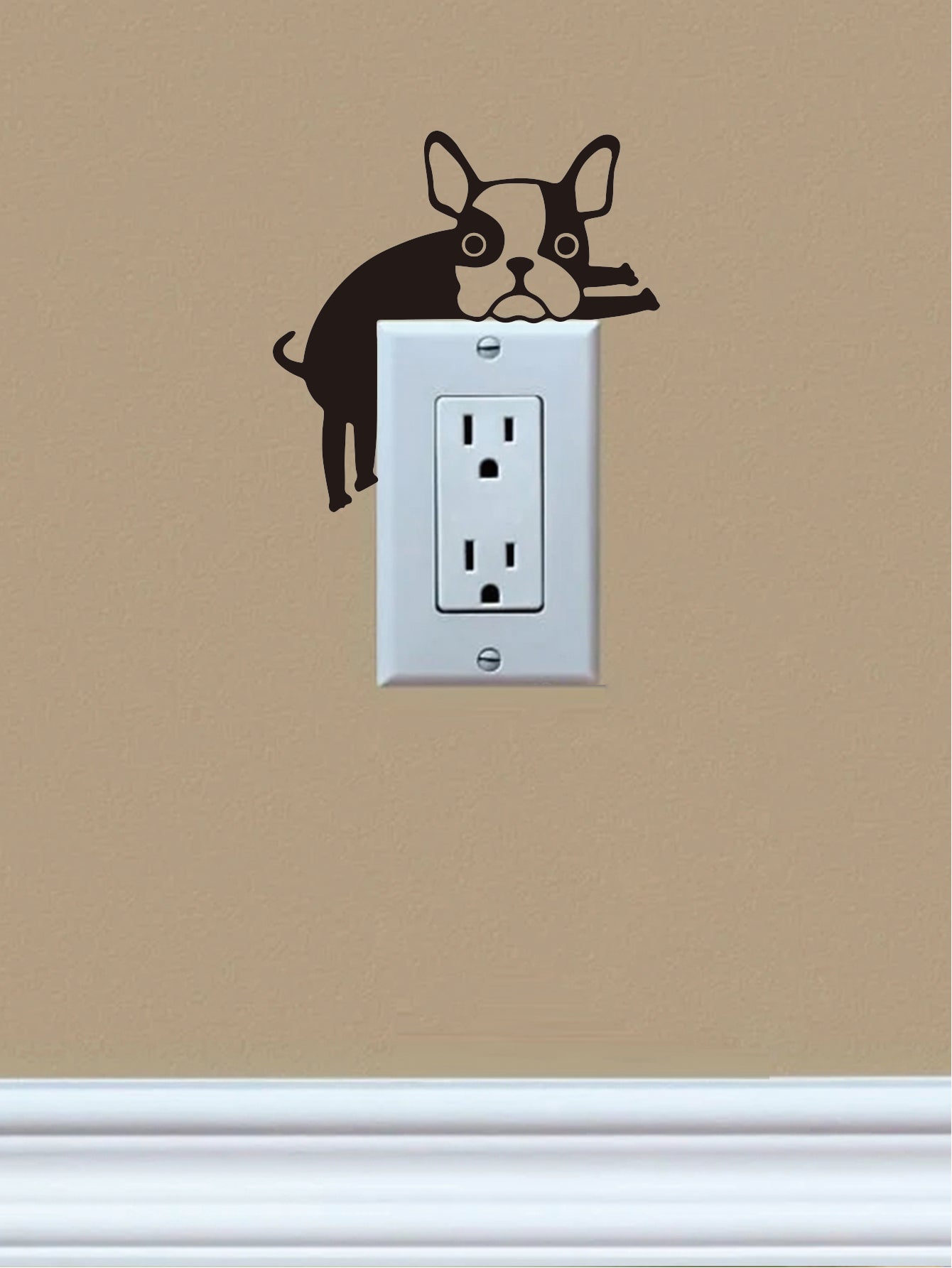 6pcs Dog Print Switch Outlet Wall Sticker