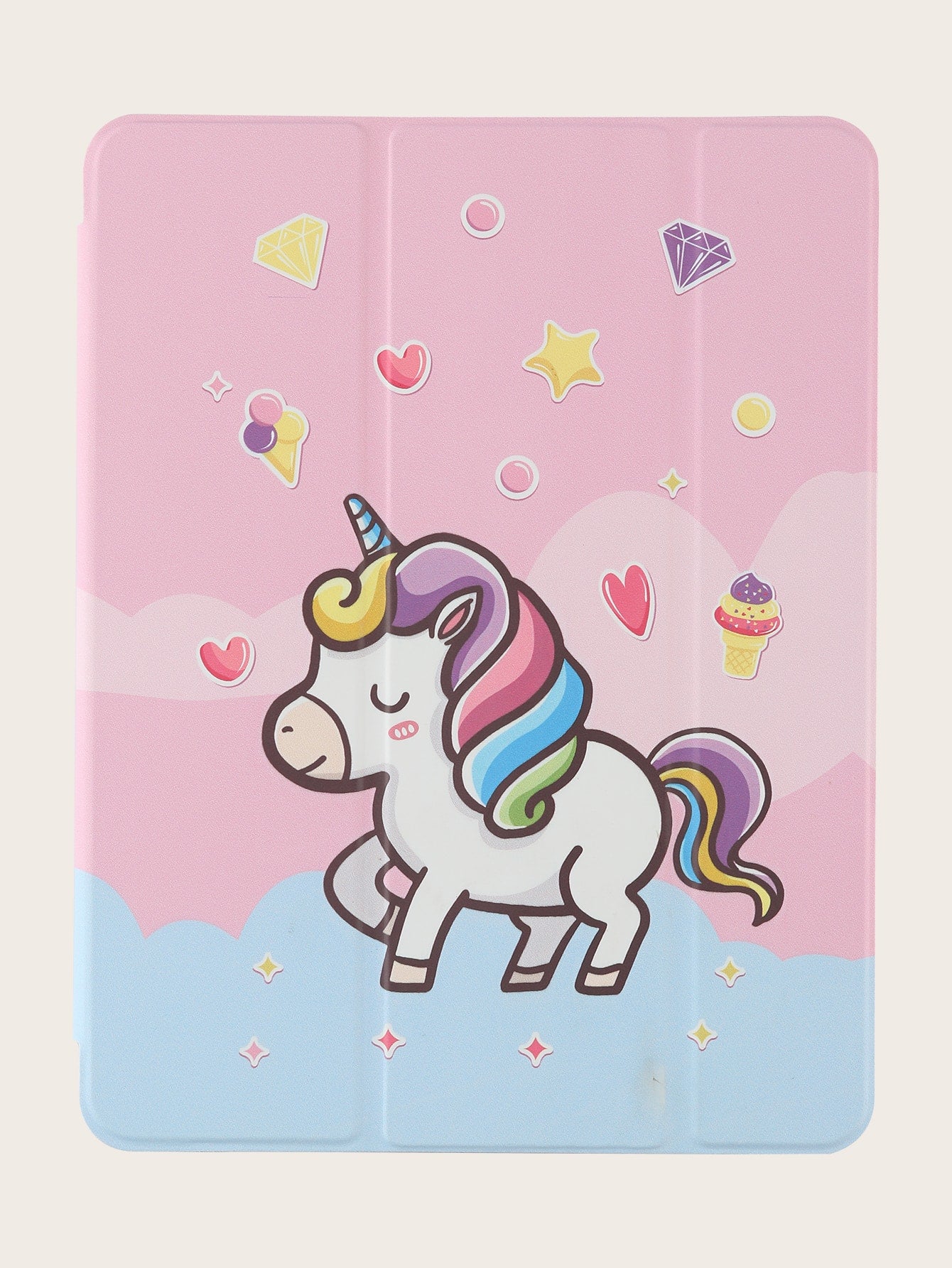 Cartoon Unicorn Pattern Case Compatible With iPad