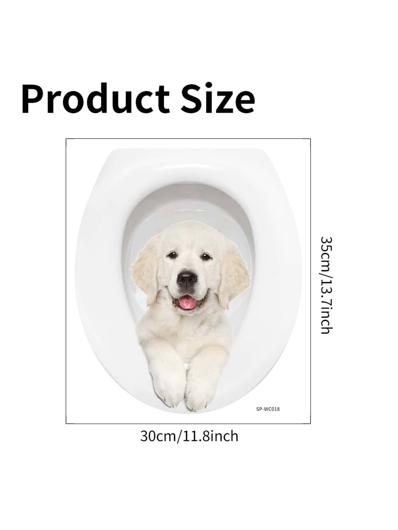 1pc Dog Print Toilet Lid Sticker