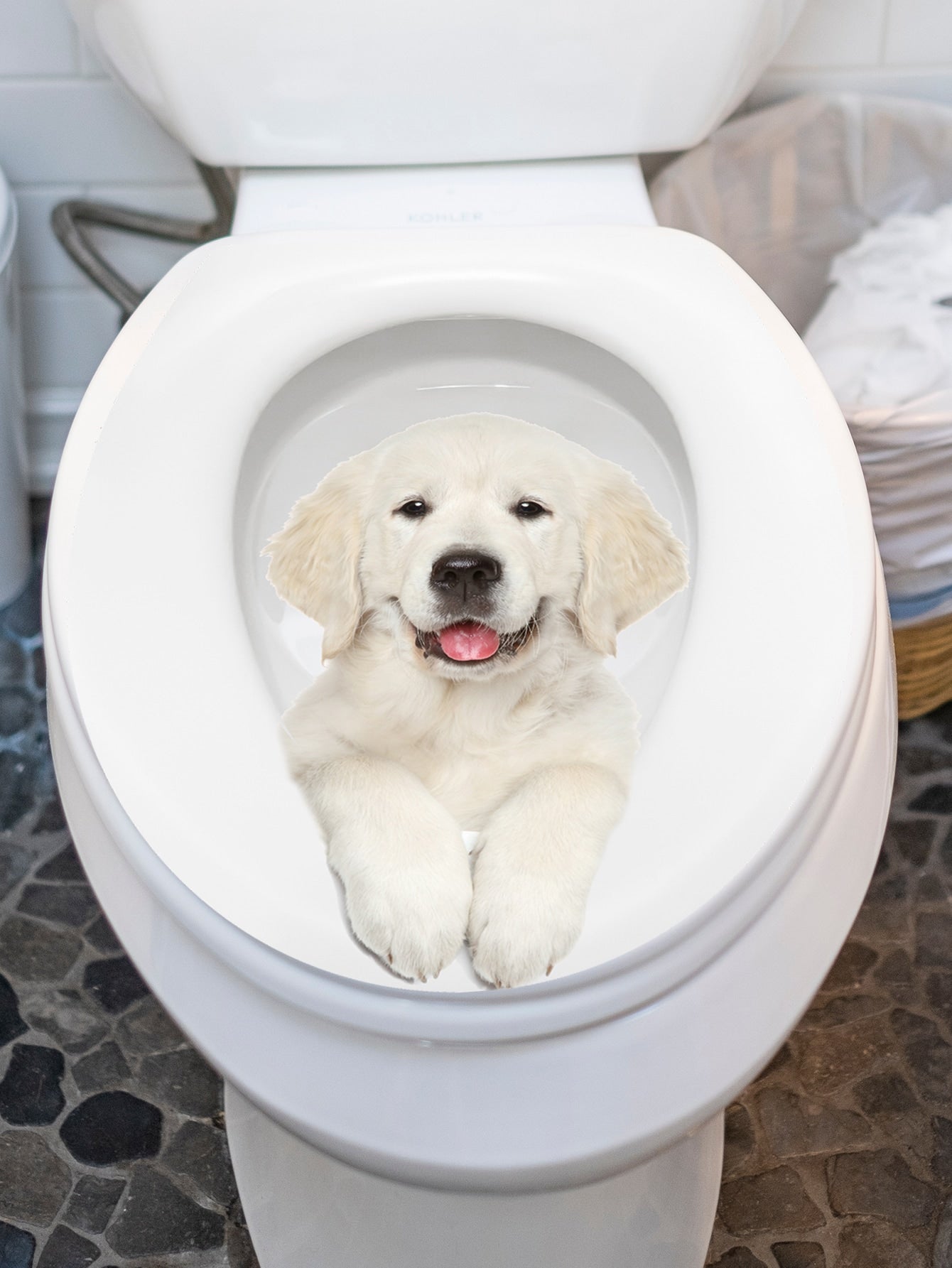 1pc Dog Print Toilet Lid Sticker