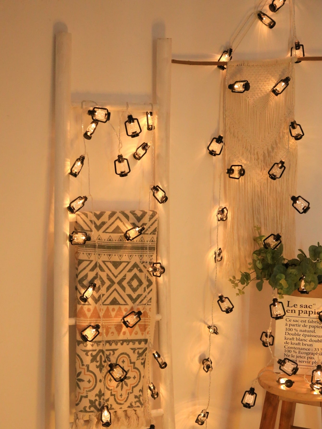 10 Led 2M PVC Oil String Light Black Lamp Shaped Lights Battery Box Thanksgiving Christmas Table Decorations
