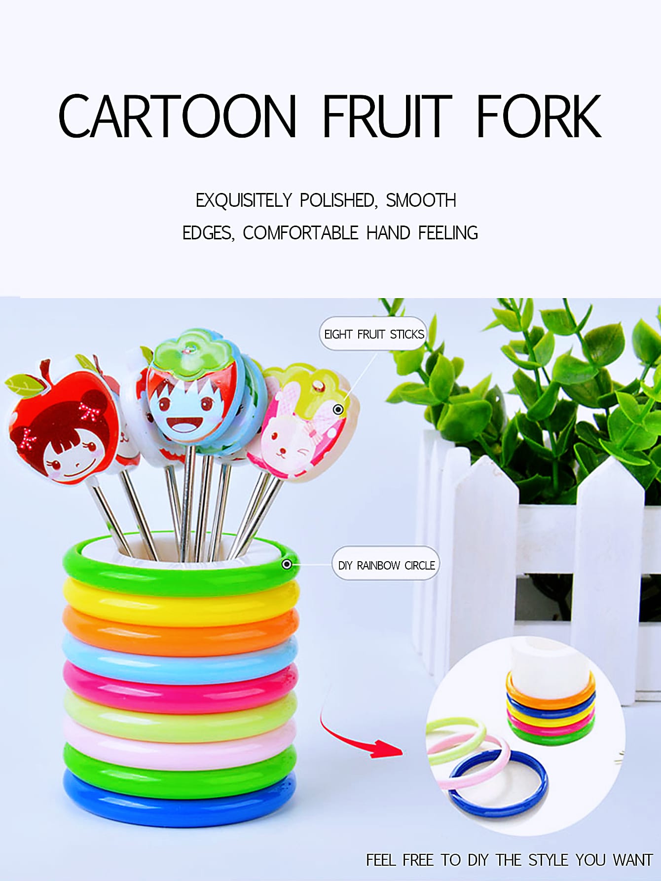 9pcs Cartoon Design Random Fork Holder Set
