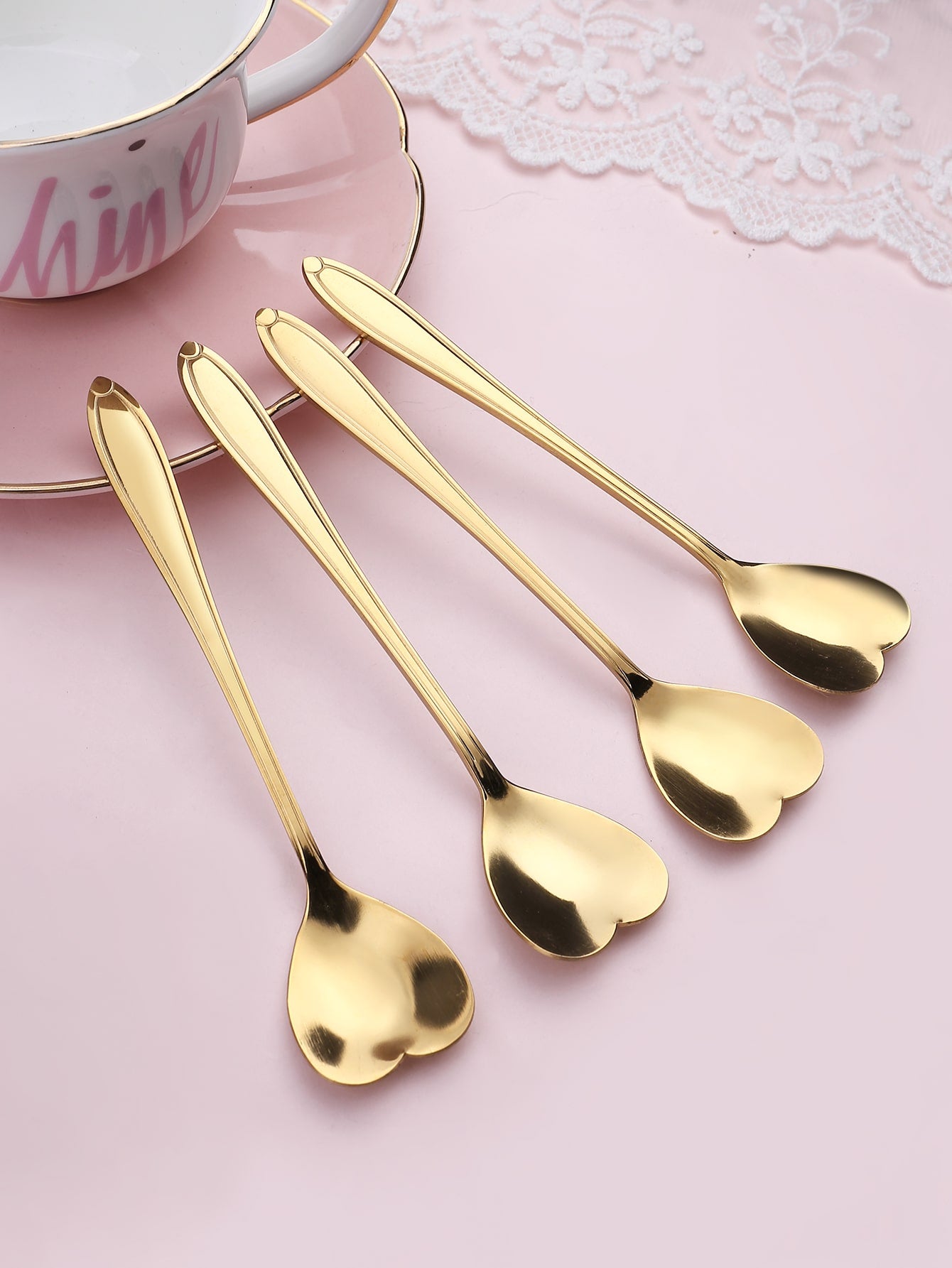 4pcs Heart Design Spoon