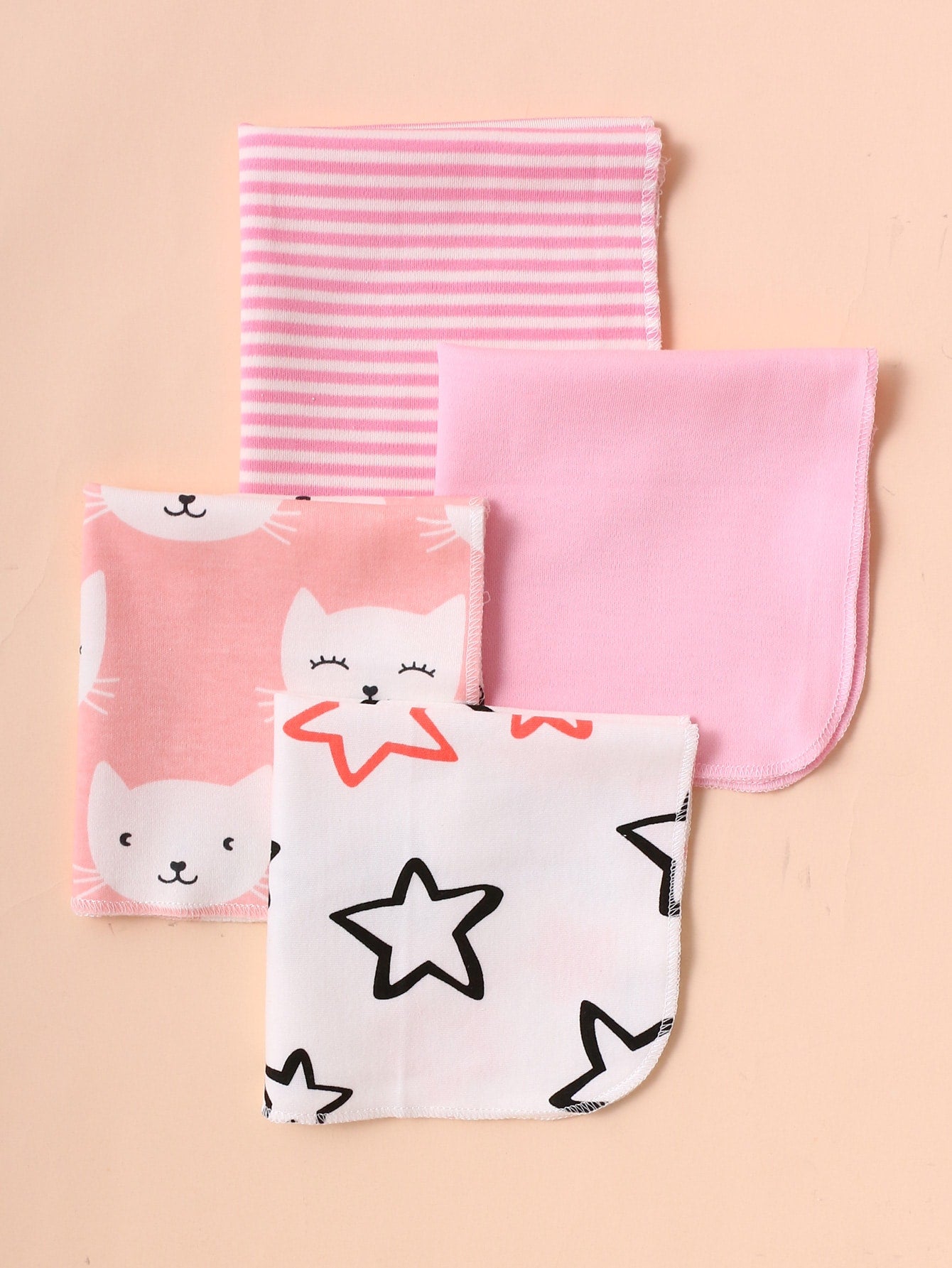 4pcs Baby Wipe Mouth Feeding Handkerchief