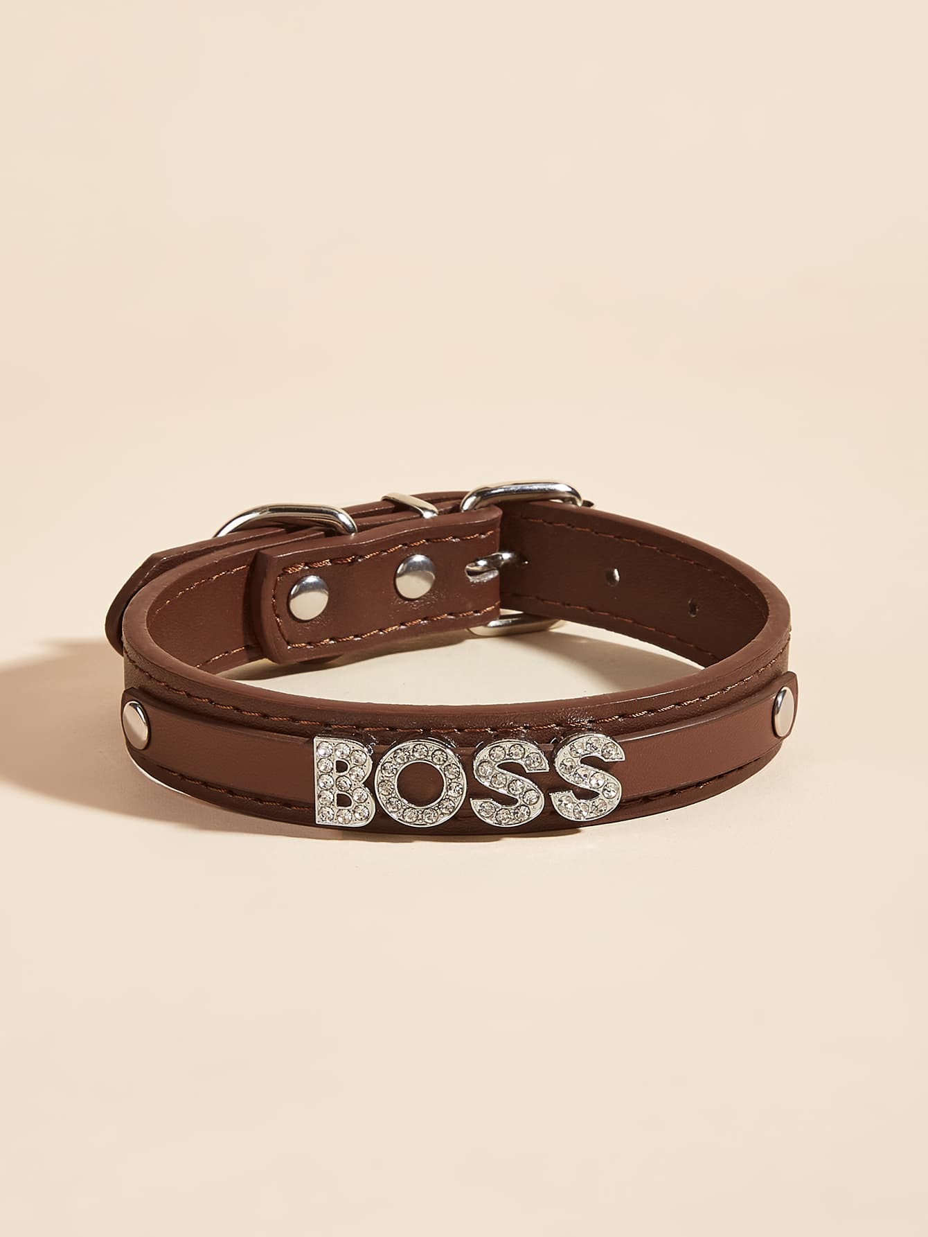 1pc Rhinestone Decor Pet Collar