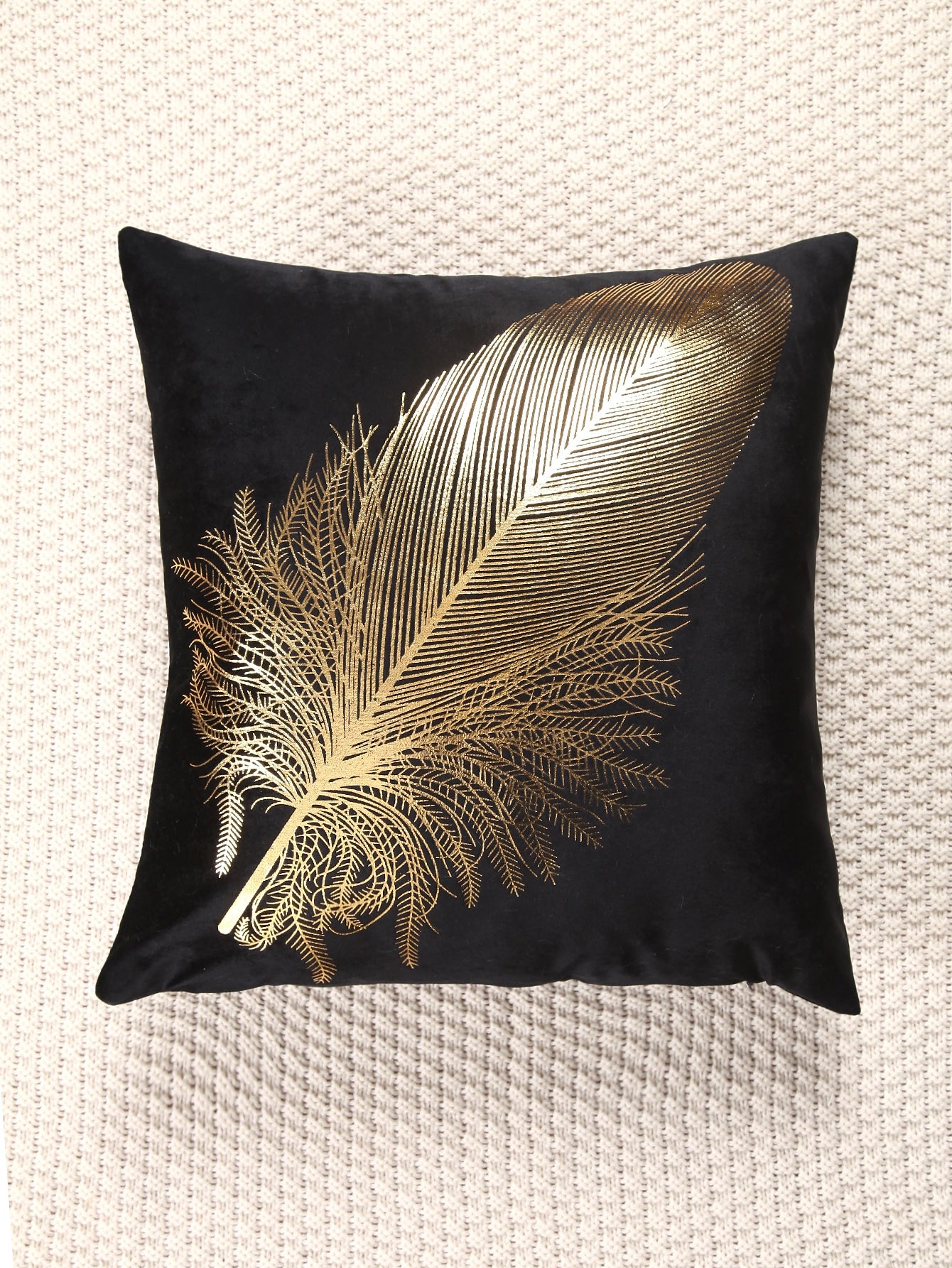 Metallic Gold Feather Cushion Cover Without Filler
