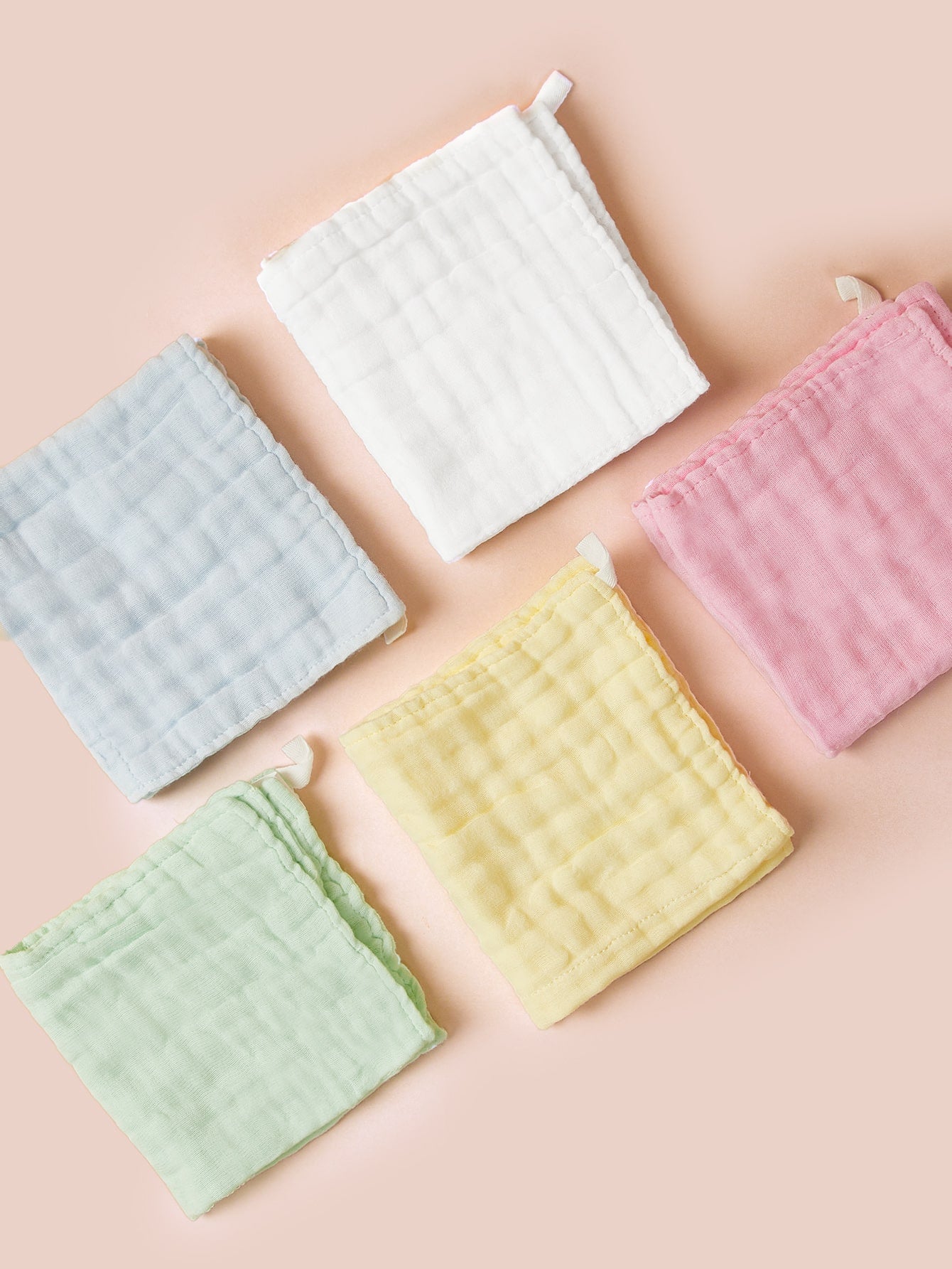 5pcs Baby Solid Wipe Mouth Feeding Handkerchief