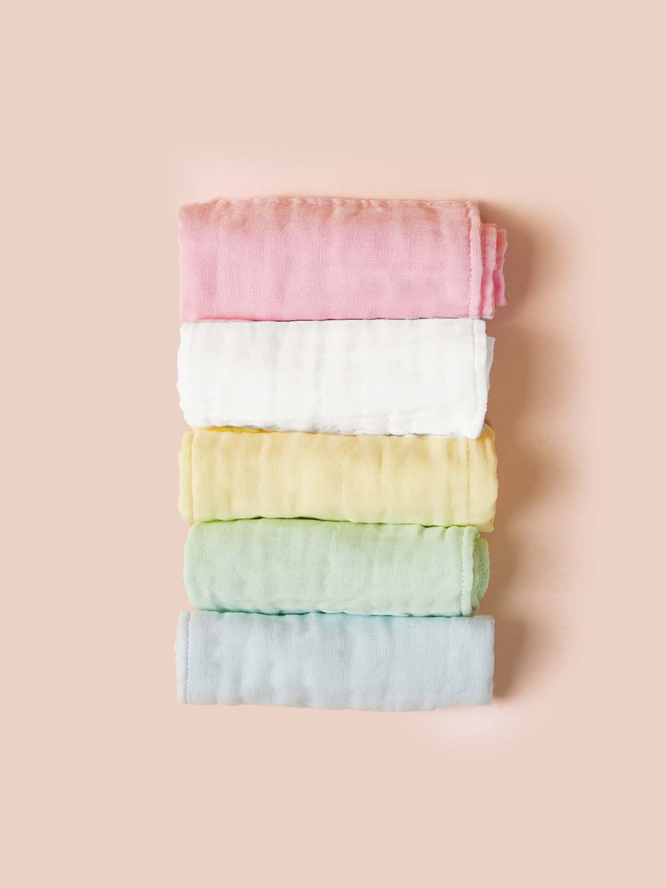 5pcs Baby Solid Wipe Mouth Feeding Handkerchief