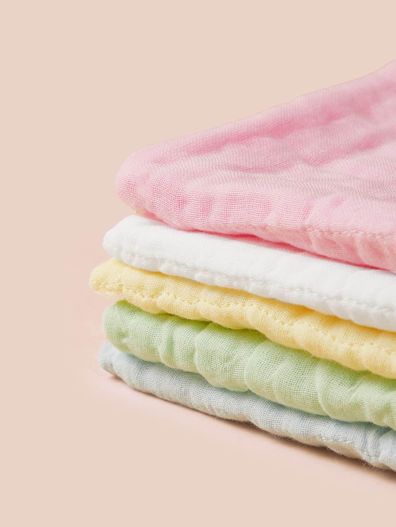 5pcs Baby Solid Wipe Mouth Feeding Handkerchief