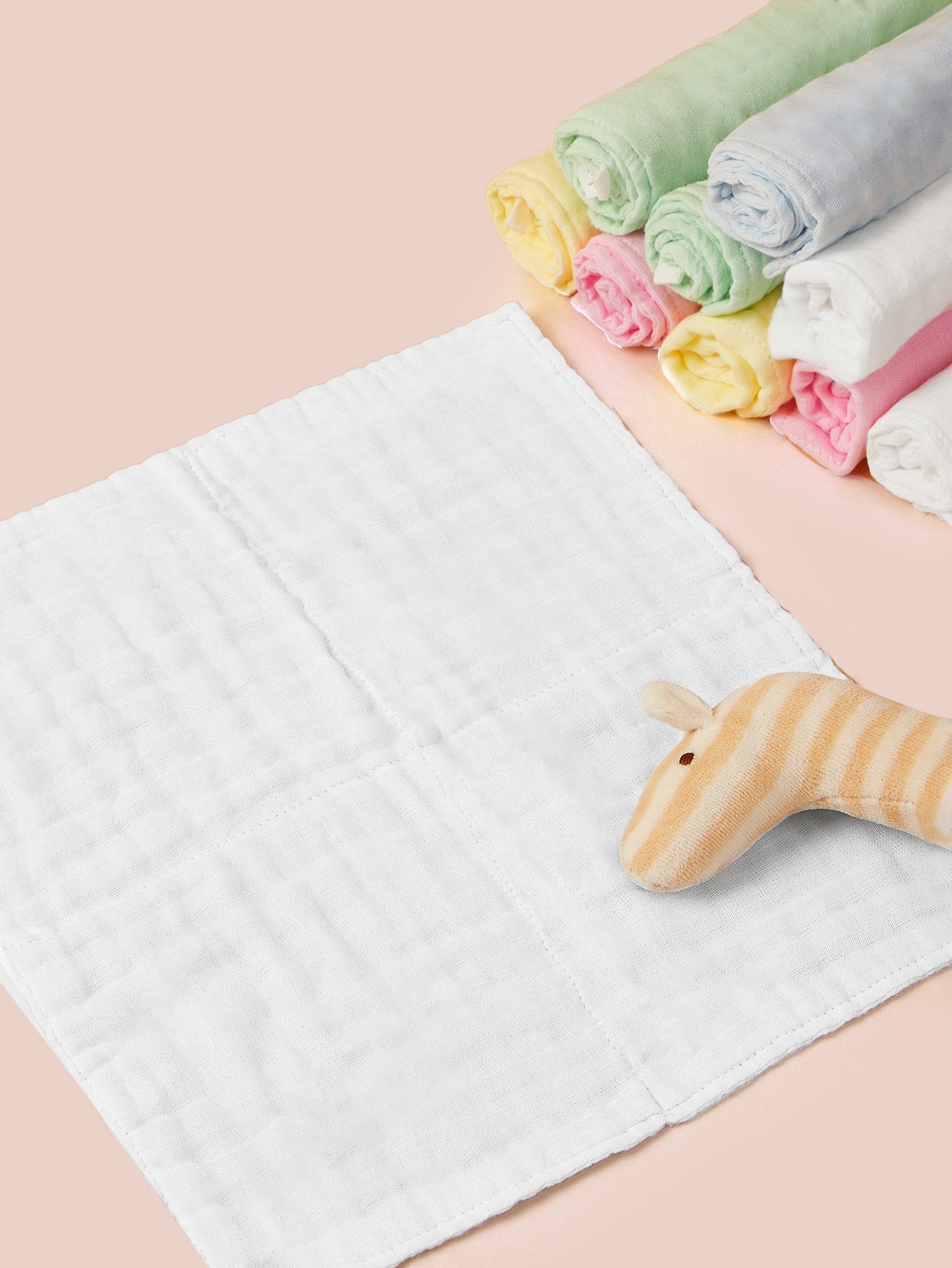 5pcs Baby Solid Wipe Mouth Feeding Handkerchief