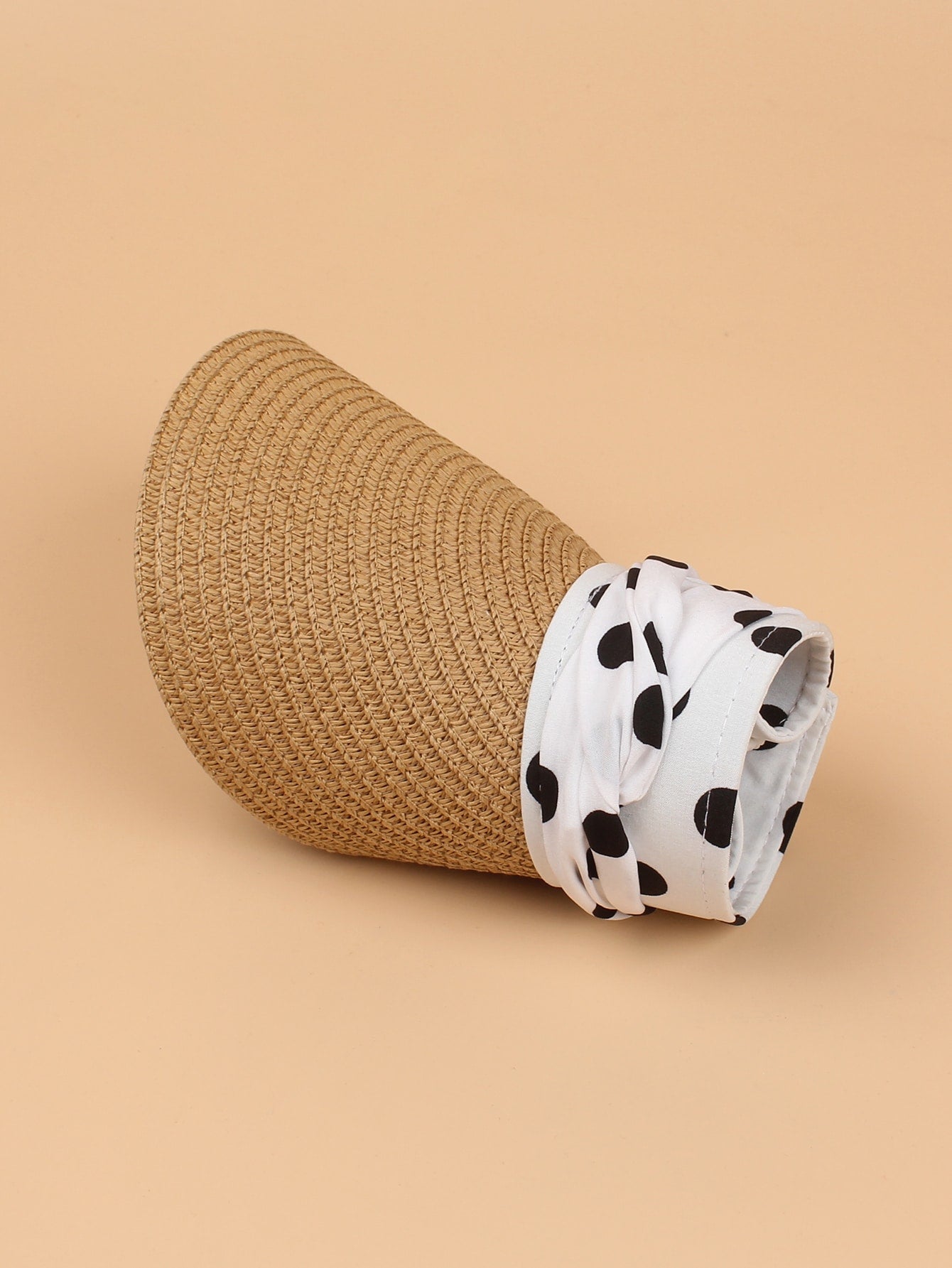 Polka Dot Straw Visor Hat