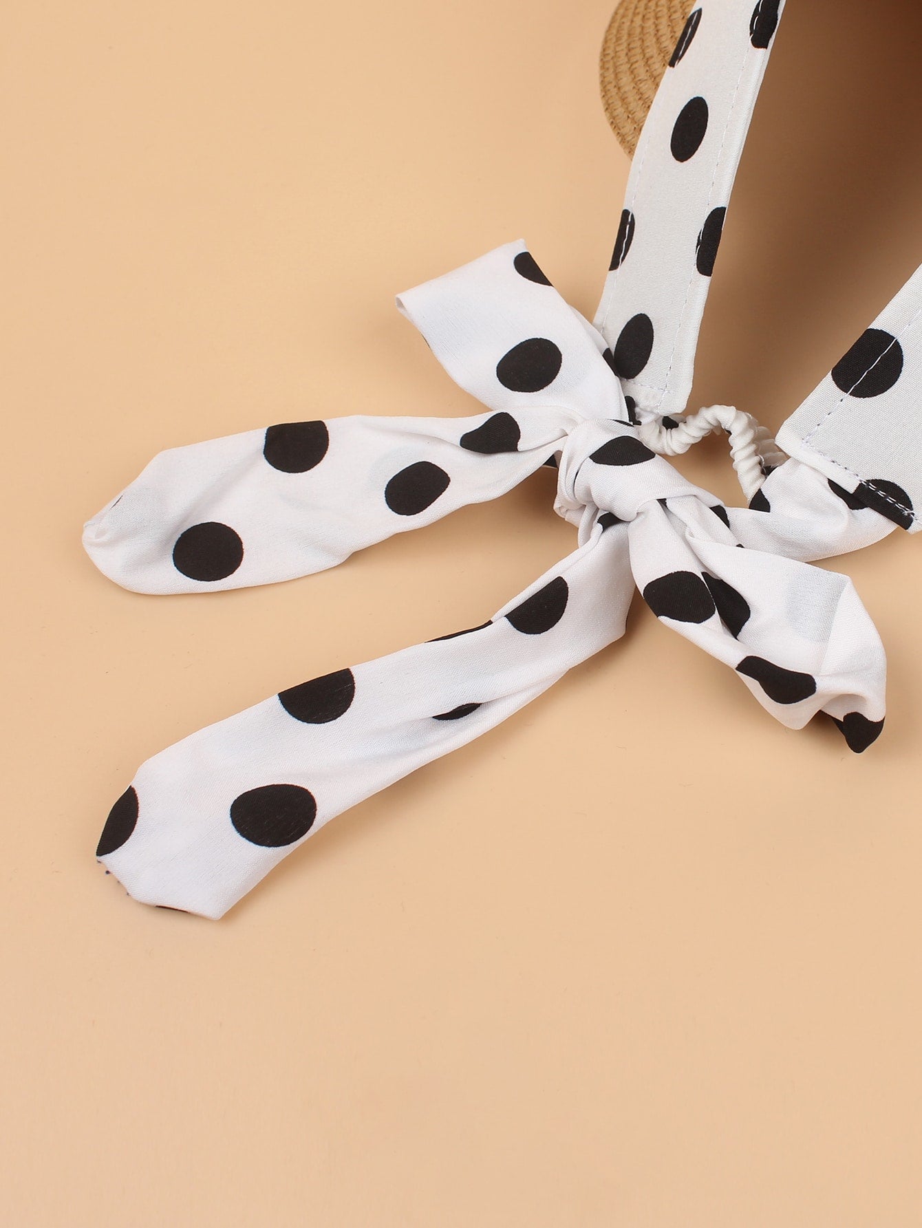 Polka Dot Straw Visor Hat