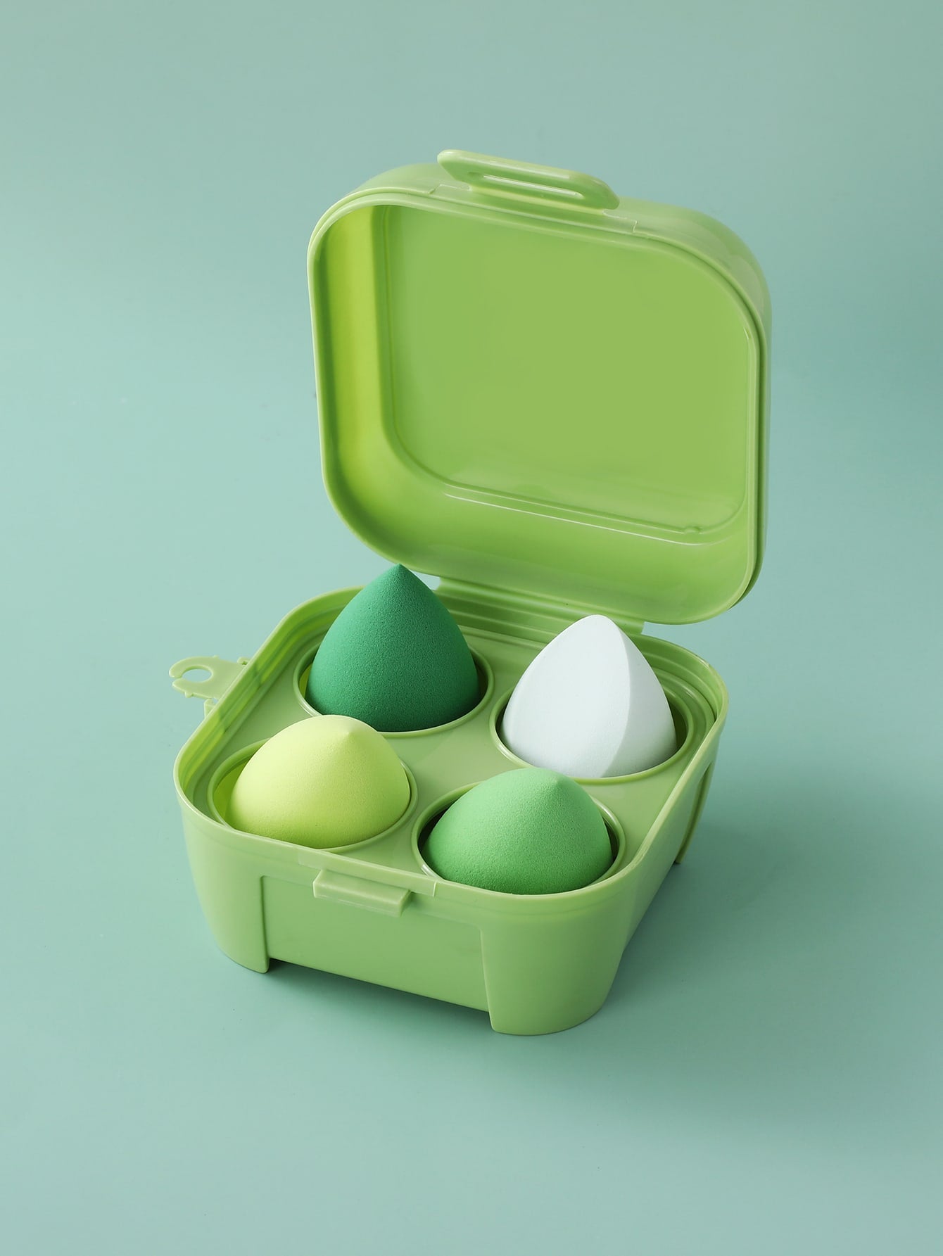 4pcs Makeup Sponge 1pc Storage Box