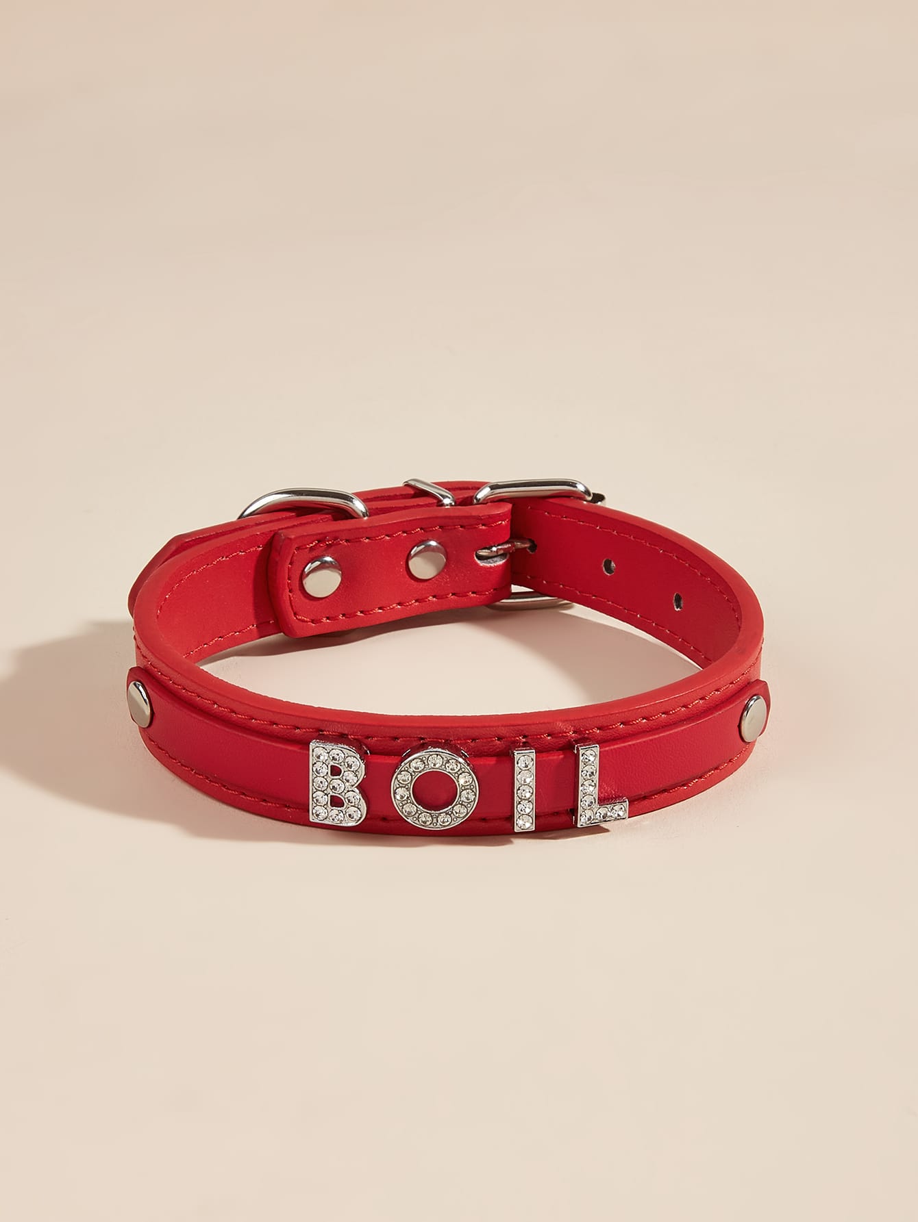 1pc Rhinestone Decor Pet Collar