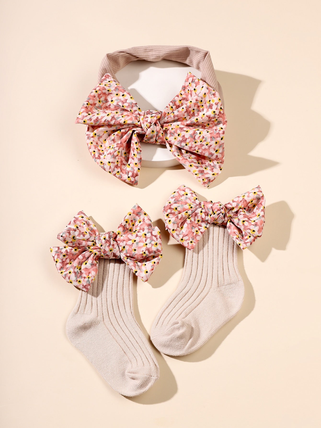 Baby Bow Decor Hair Band Socks