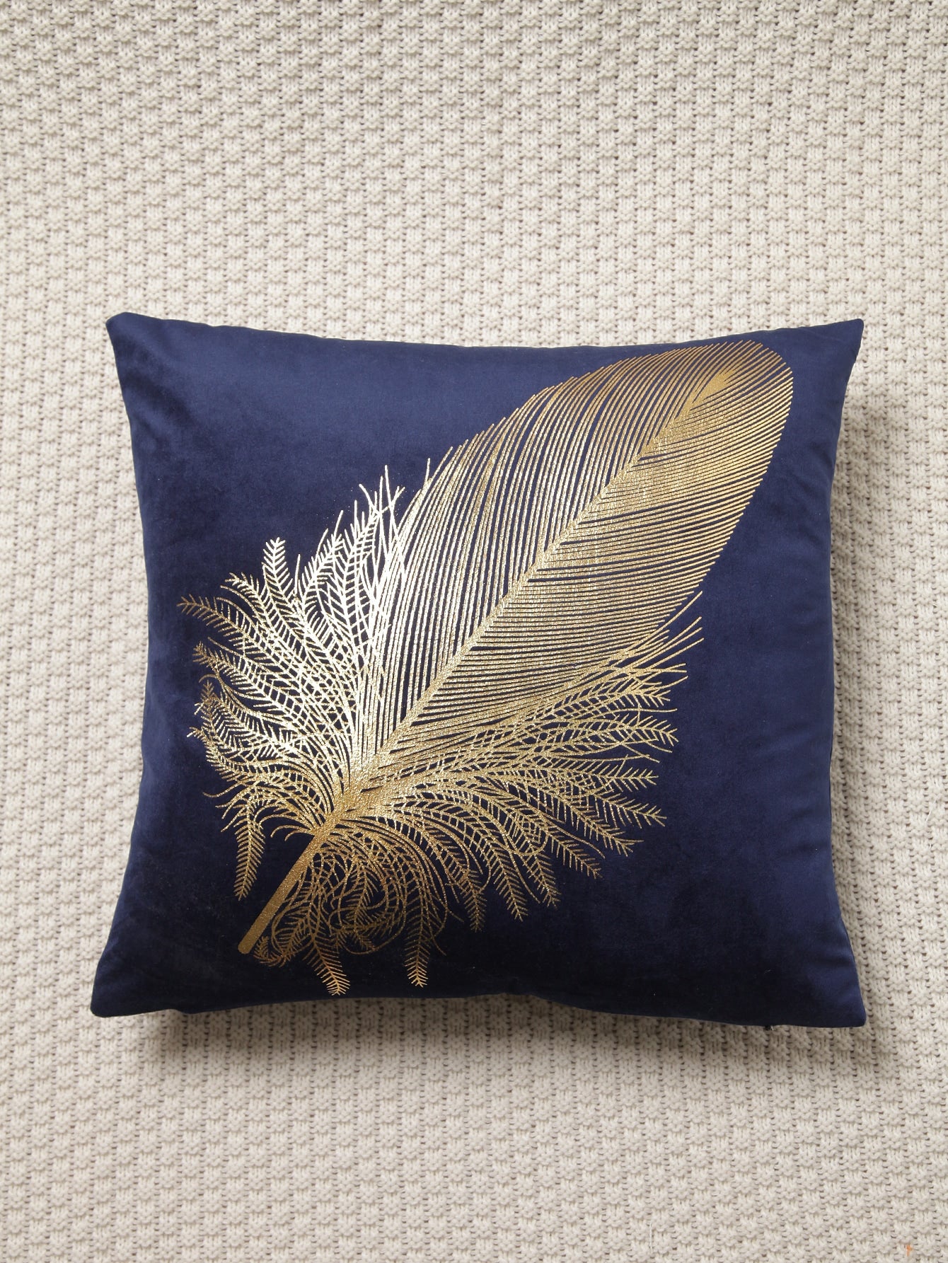 Metallic Gold Feather Cushion Cover Without Filler