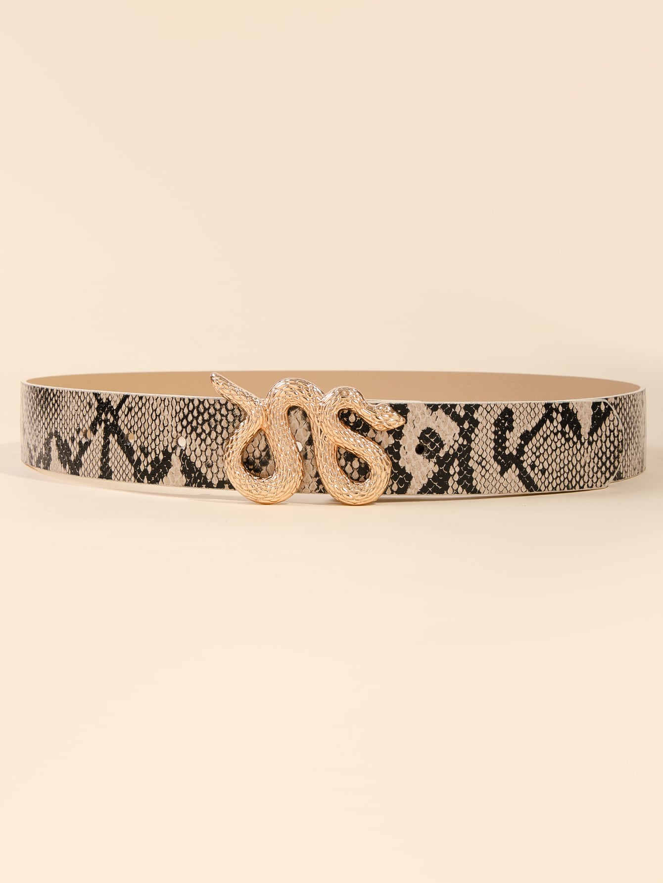 Snakeskin Pattern Serpentine Buckle Belt