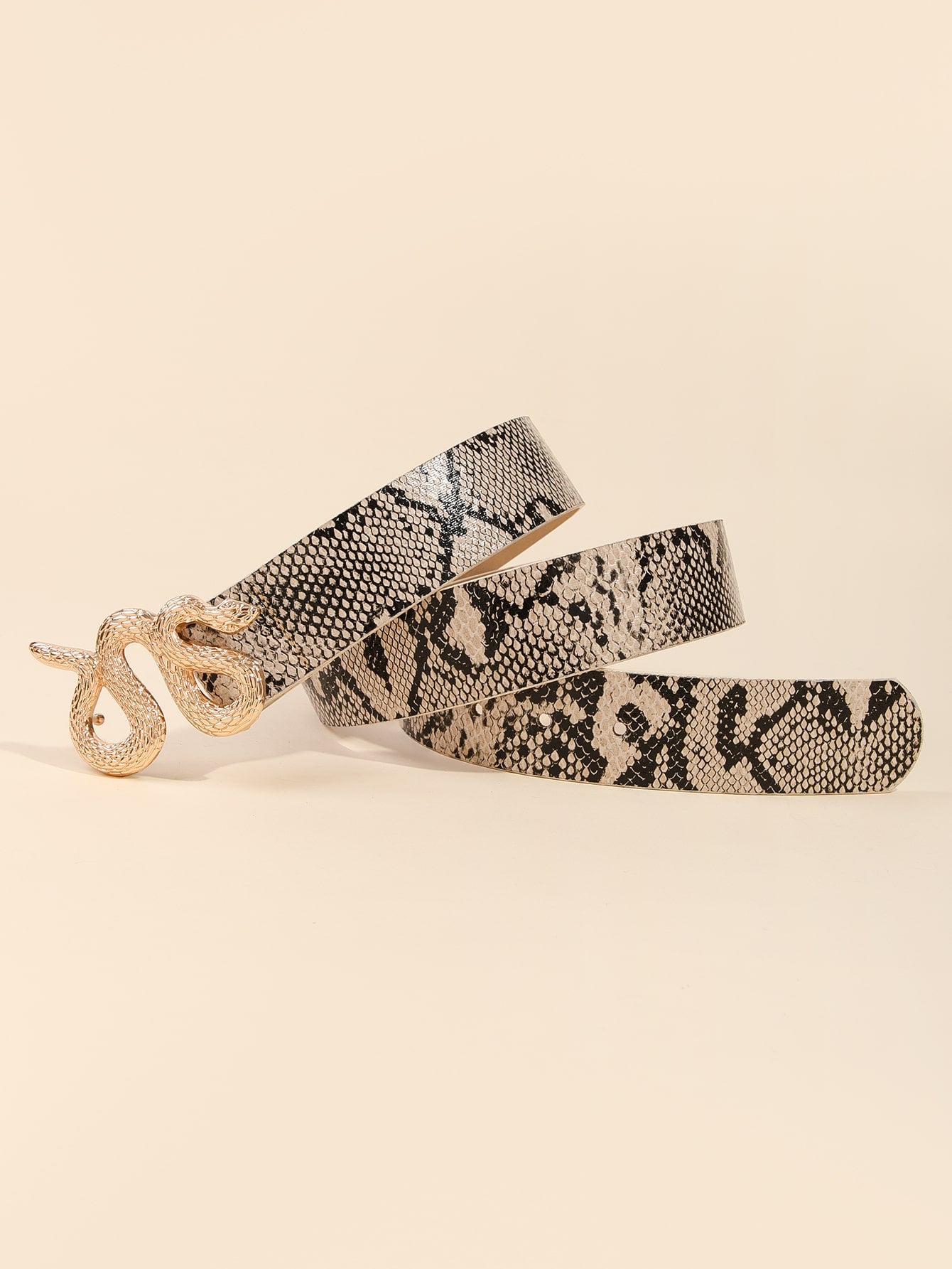 Snakeskin Pattern Serpentine Buckle Belt