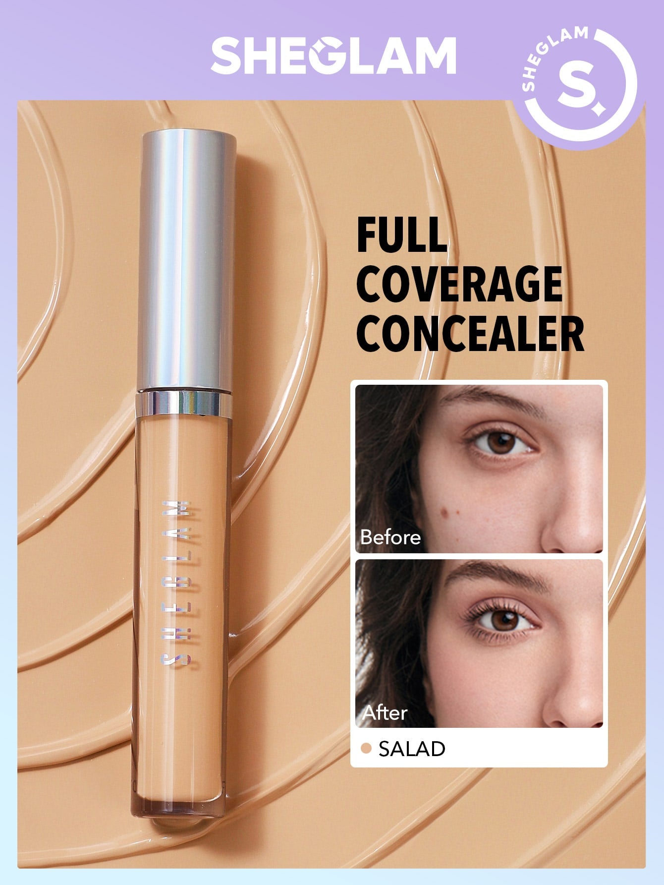 SHEGLAM 12 Hr Full Coverage Concealer Whipped Cream