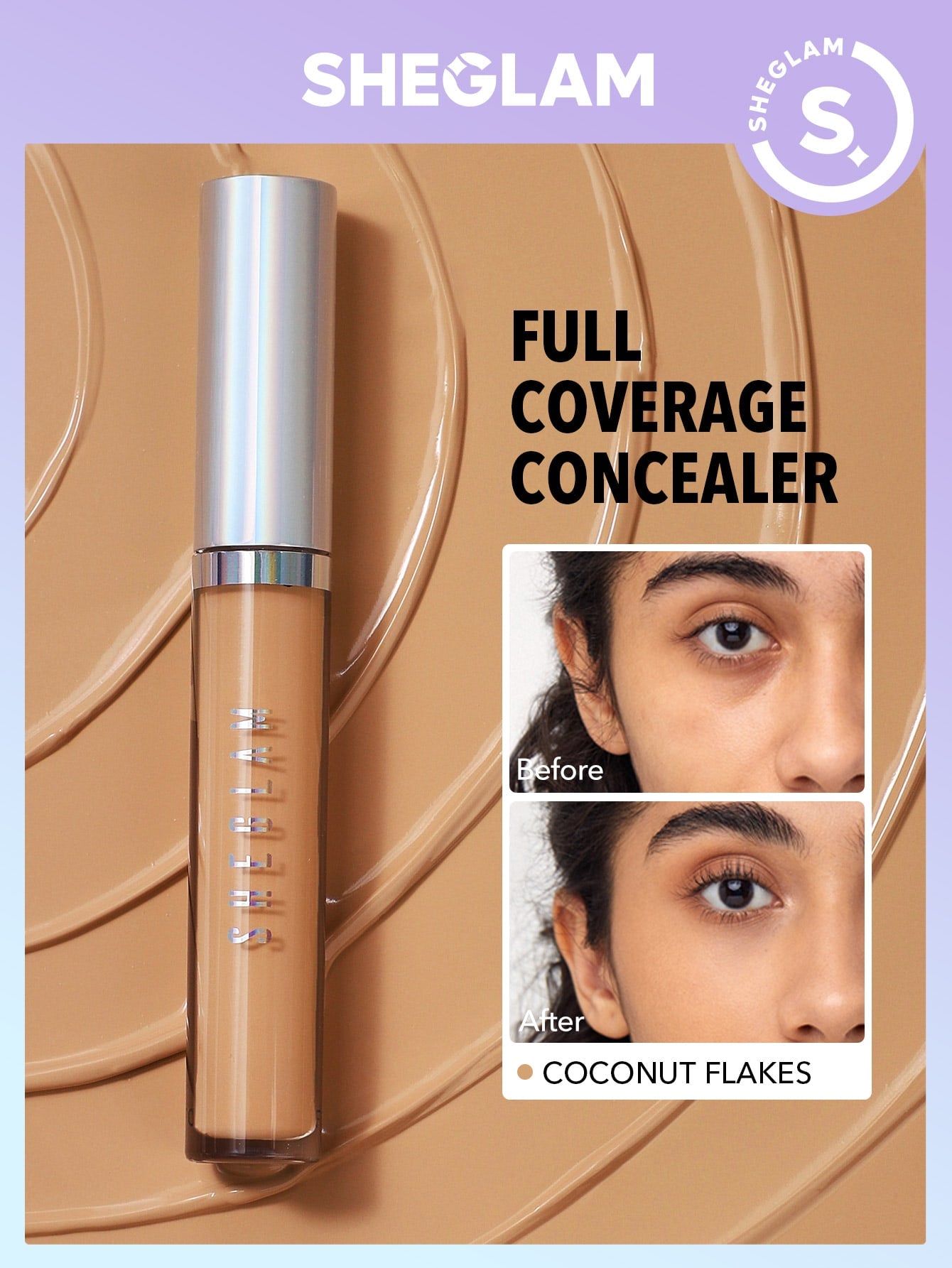 SHEGLAM 12 Hr Full Coverage Concealer Whipped Cream