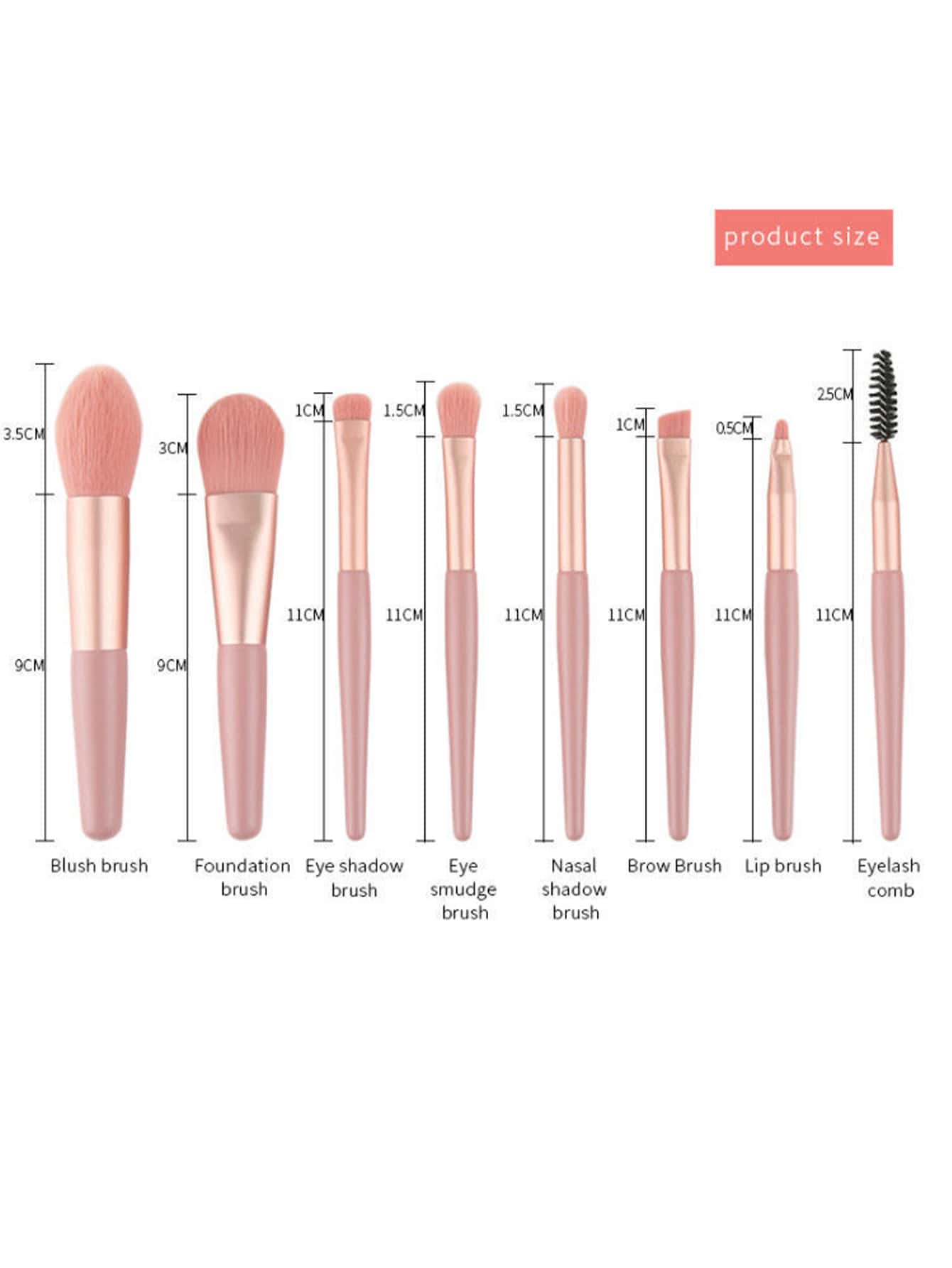 8pcs Portable Soft Makeup Brushes Set For Eyeshadow Foundation Powder Concealer Lip Blush Makeup