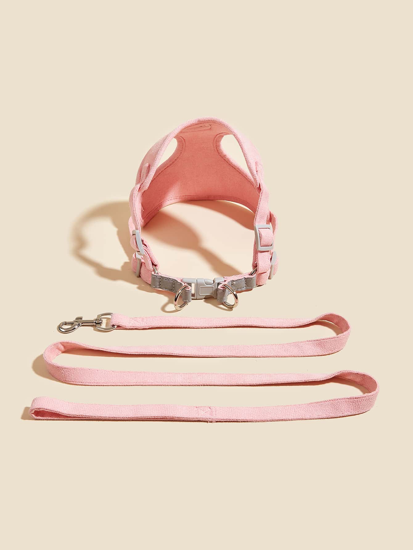 2pcs Plain Pet Leash Harness Set