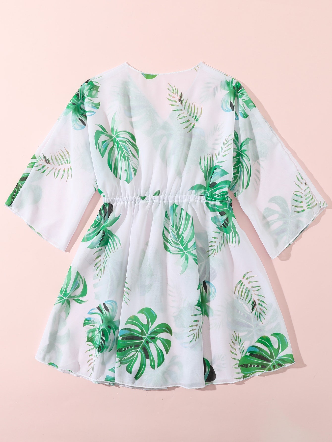 Toddler Girls Random Tropical Print Lettuce Trim Cover Up