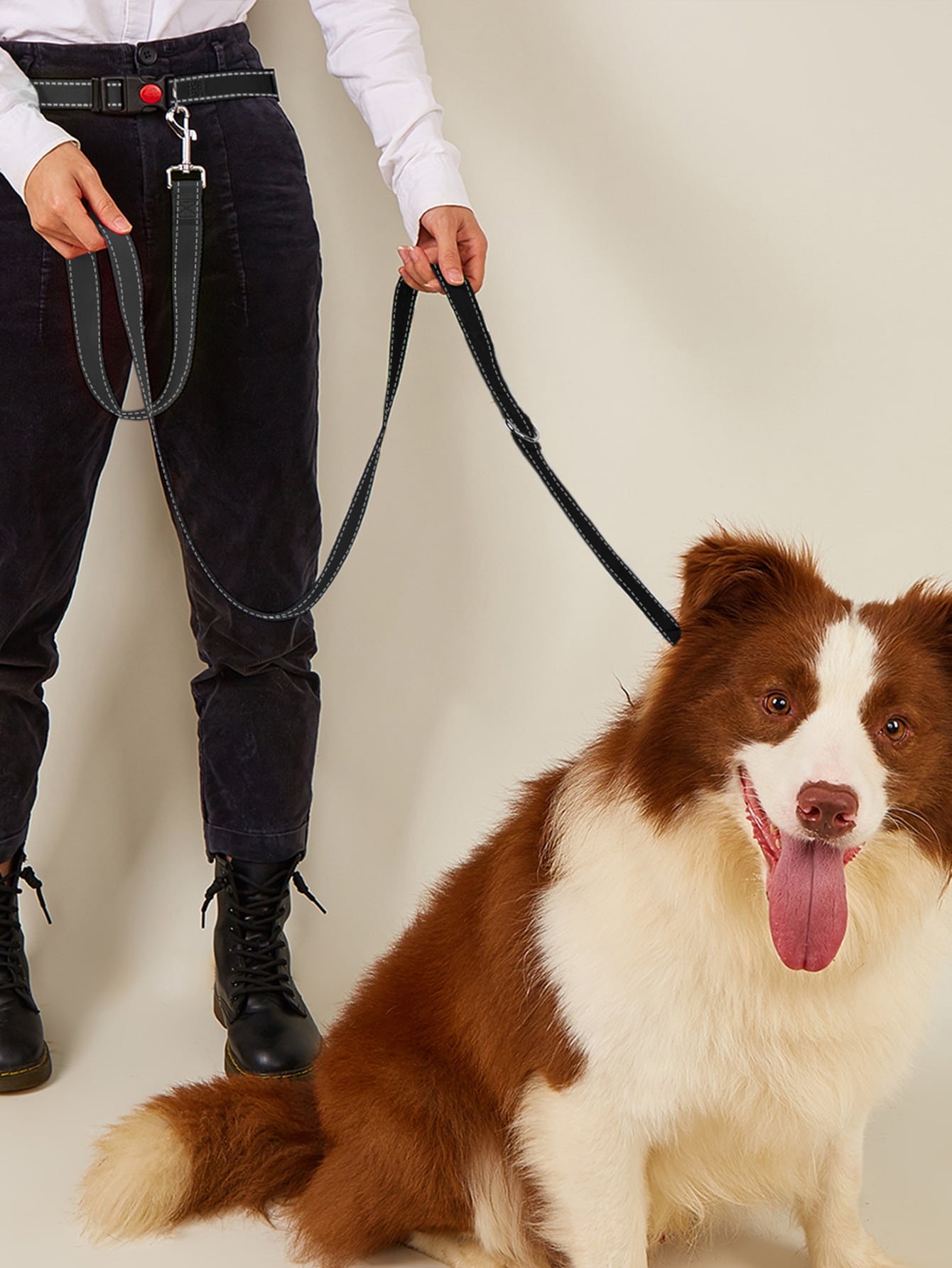 1pc Plain Pet Leash 1pc Belt