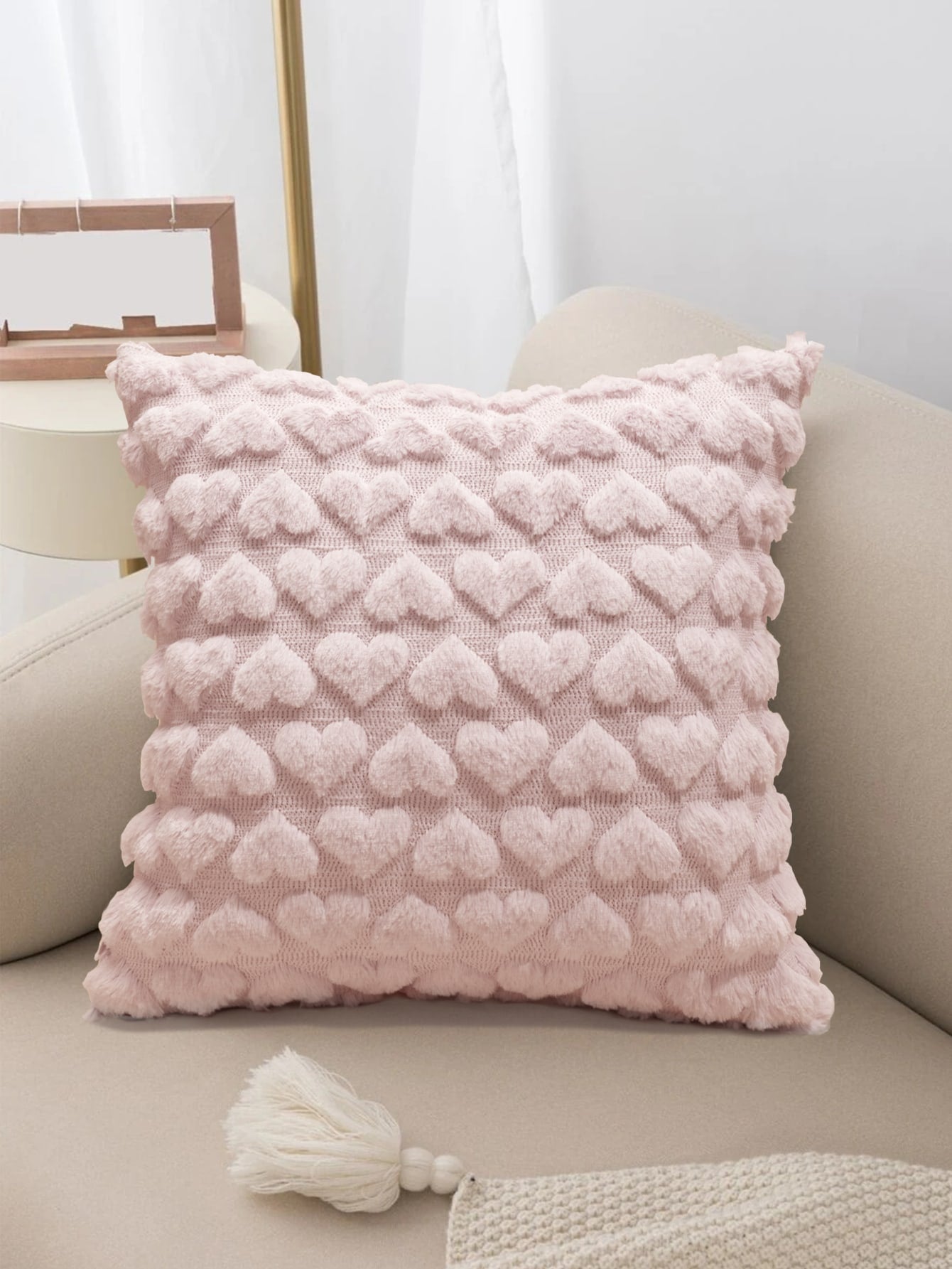 Heart Pattern Cushion Cover Without Filler