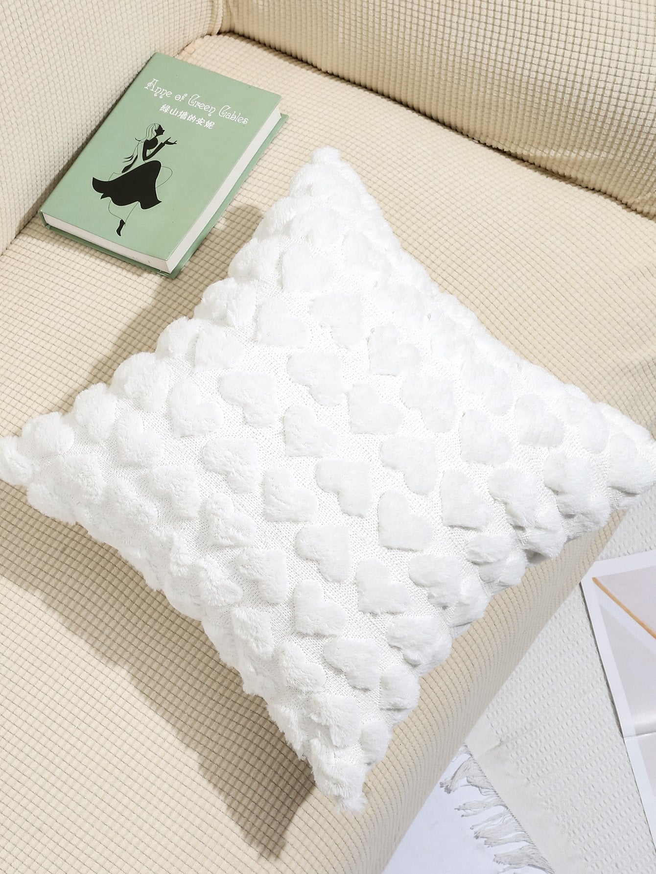 Heart Pattern Cushion Cover Without Filler