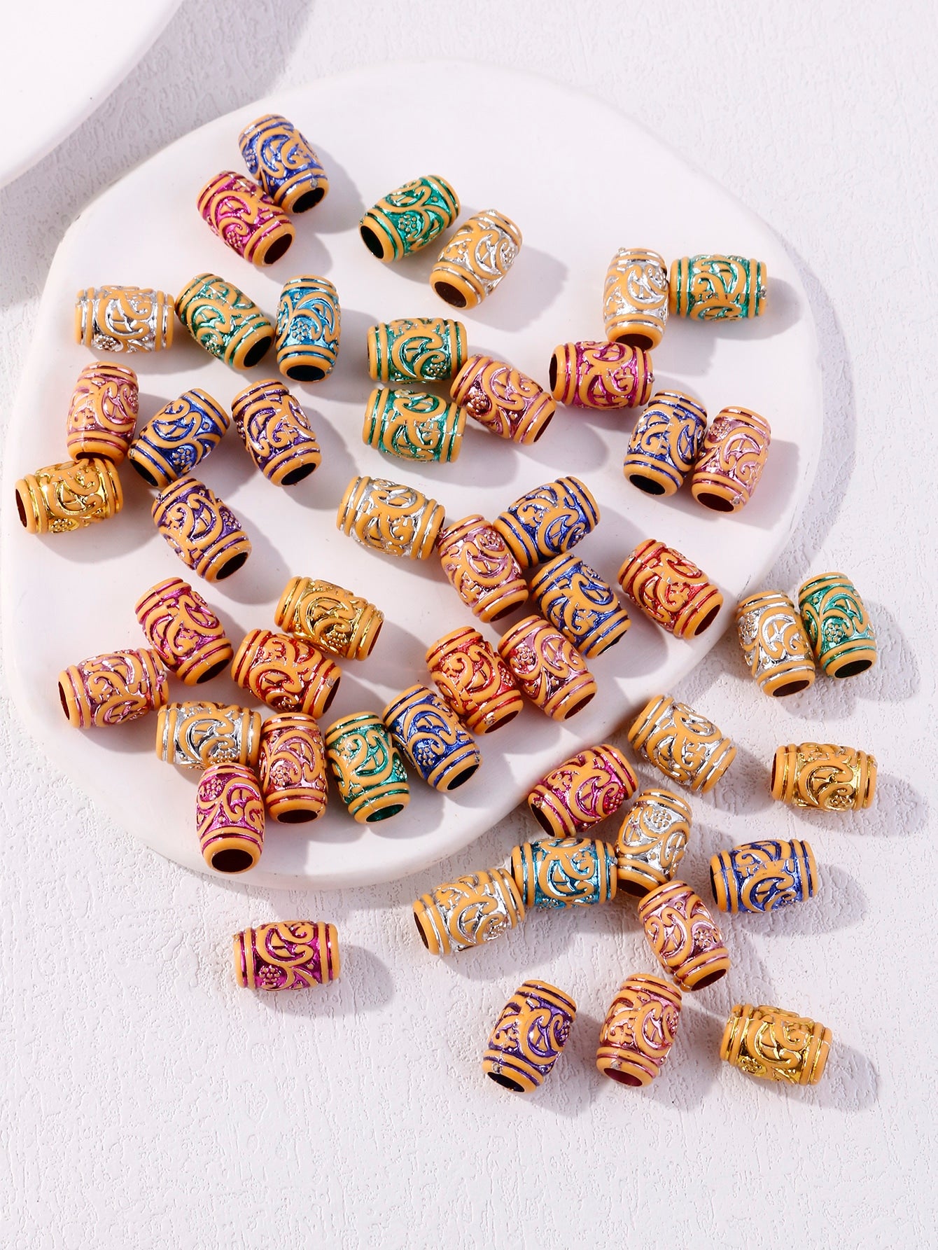 50pcs Textured Hair Bead