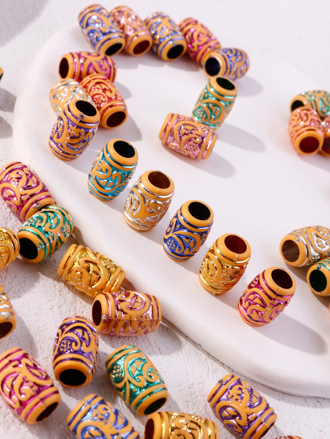 50pcs Textured Hair Bead