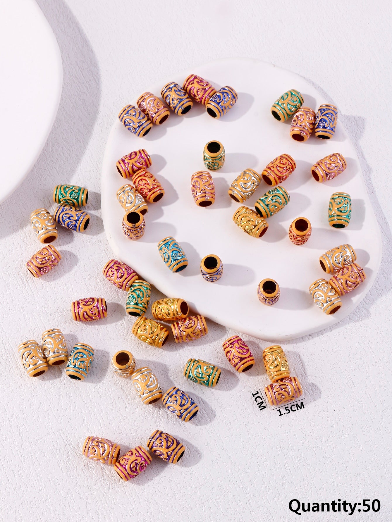 50pcs Textured Hair Bead