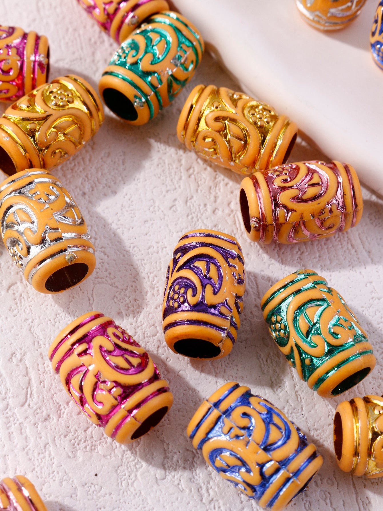 50pcs Textured Hair Bead