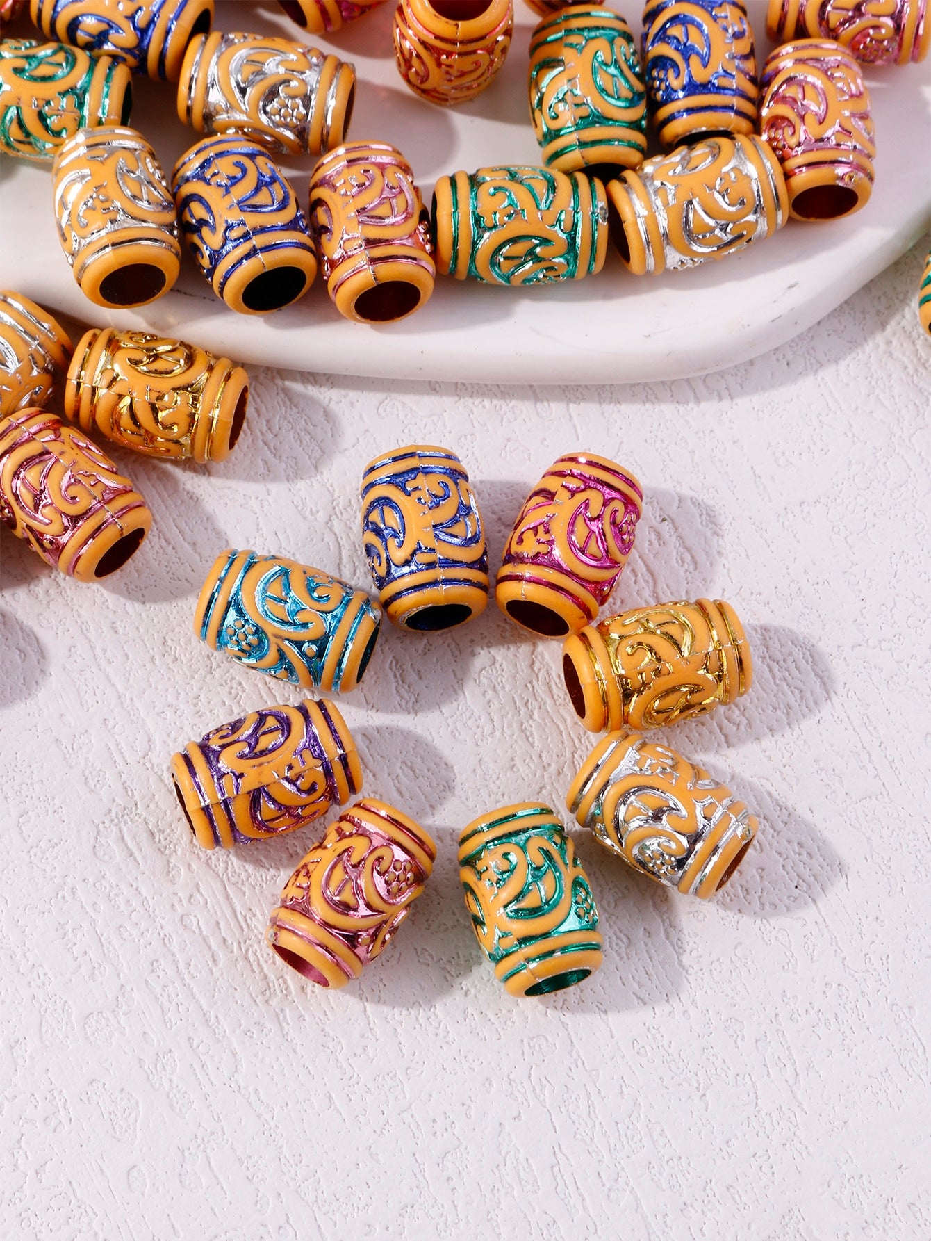 50pcs Textured Hair Bead