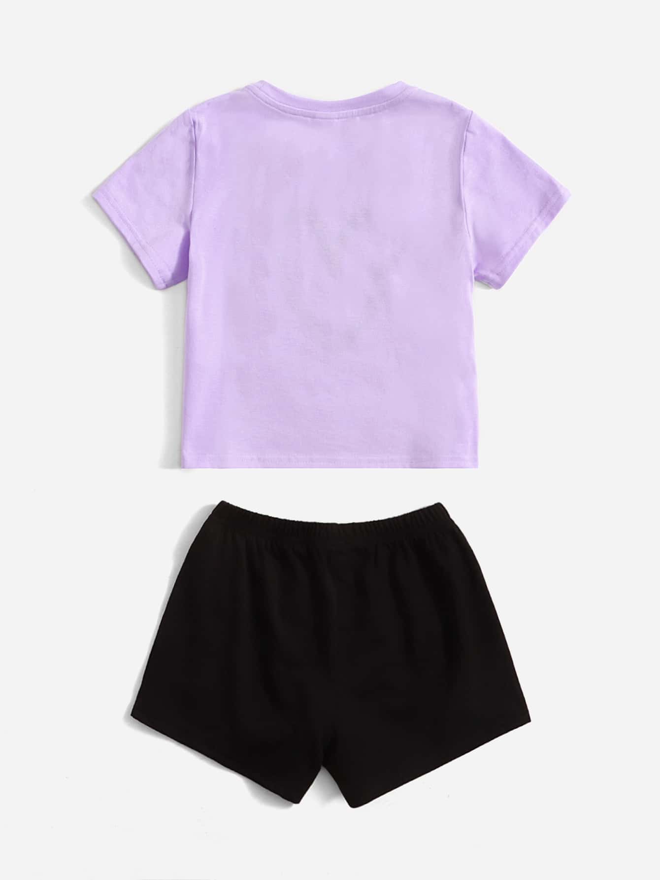 Toddler Girls Heart Print Top Shorts Set