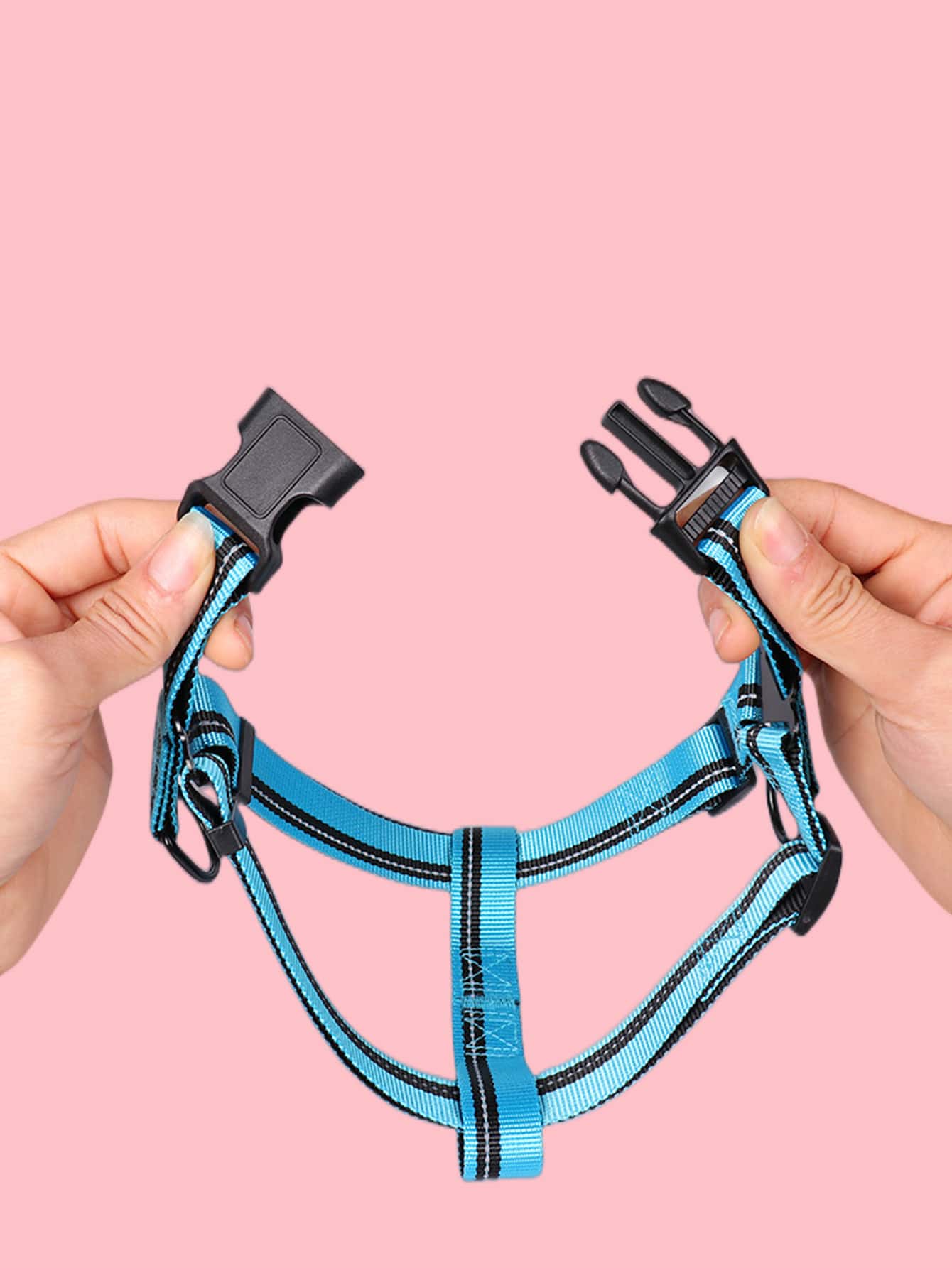 2pcs Random Color Reflective Pet Leash Harness Set