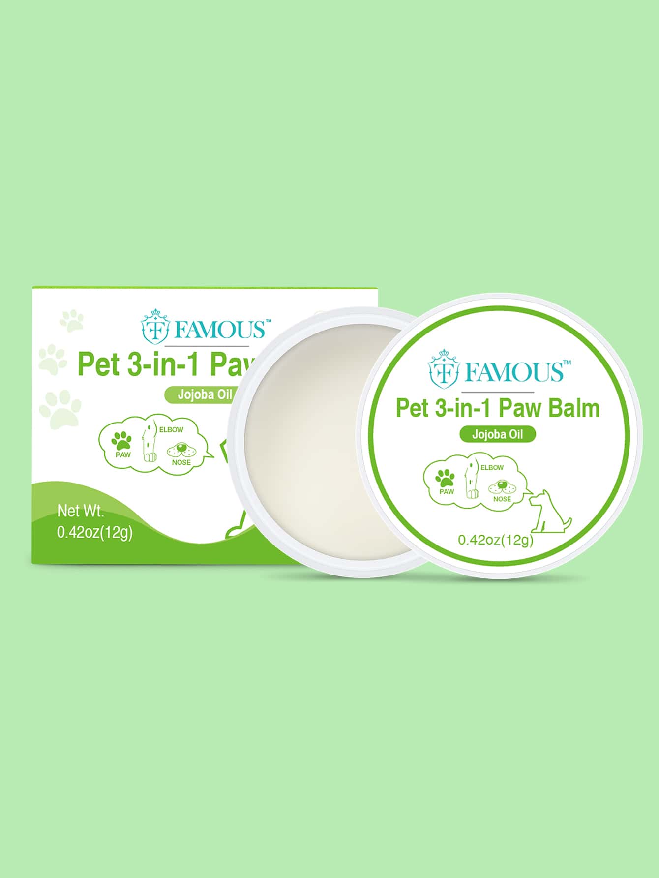 1pc Pet 3 In 1 Paw Balm