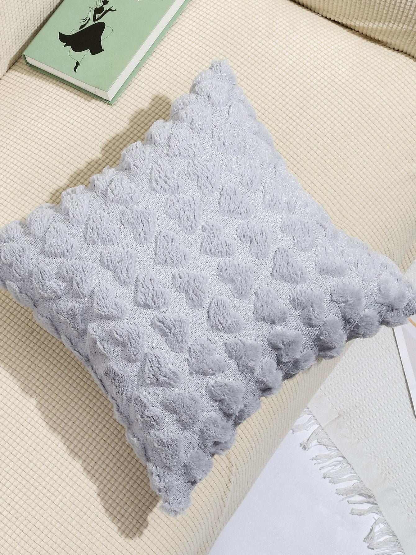 Heart Pattern Cushion Cover Without Filler