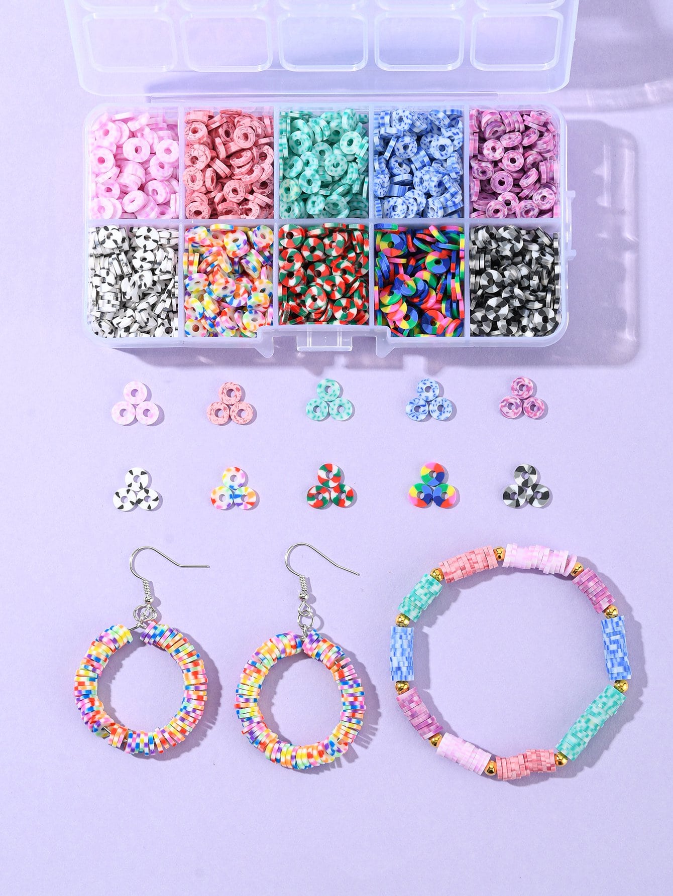 1box Color Block Round DIY Jewelry Accessory