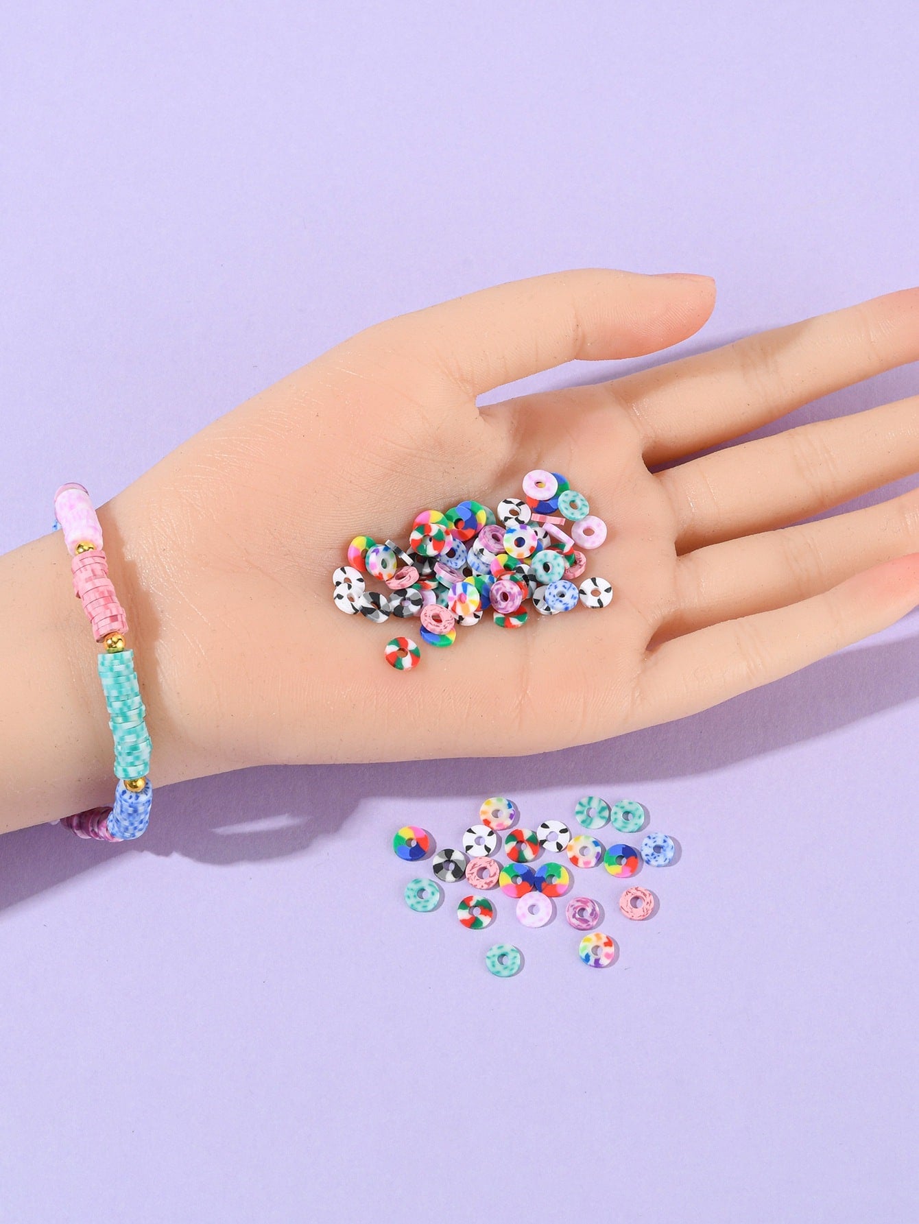 1box Color Block Round DIY Jewelry Accessory