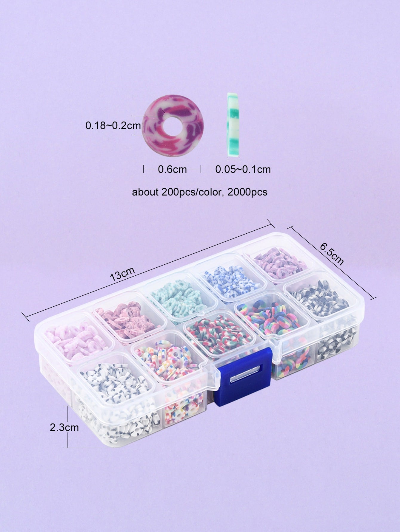 1box Color Block Round DIY Jewelry Accessory