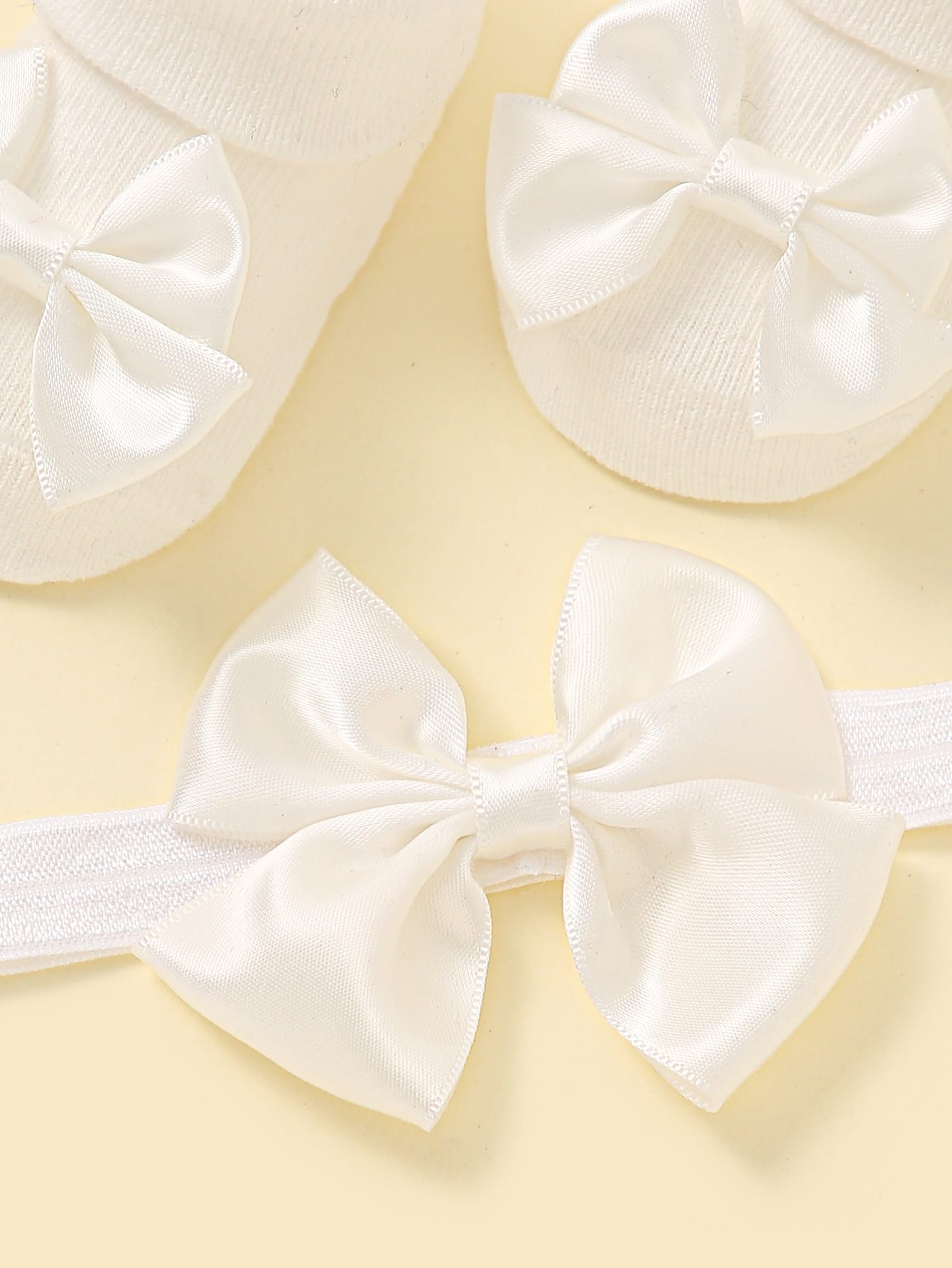 1pair Baby Bow Decor Socks 1pc Headband