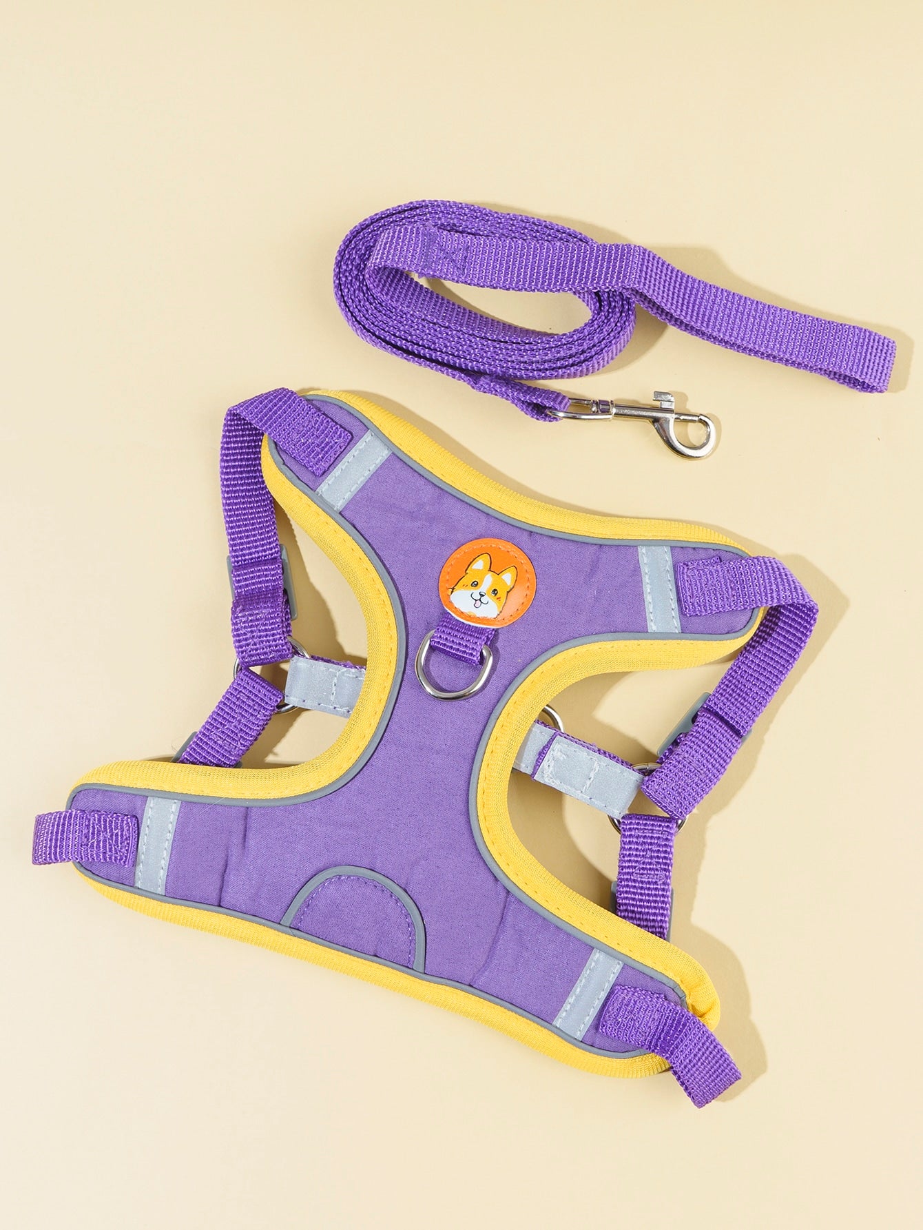 2pcs Dog Print Pet Leash Harness Set