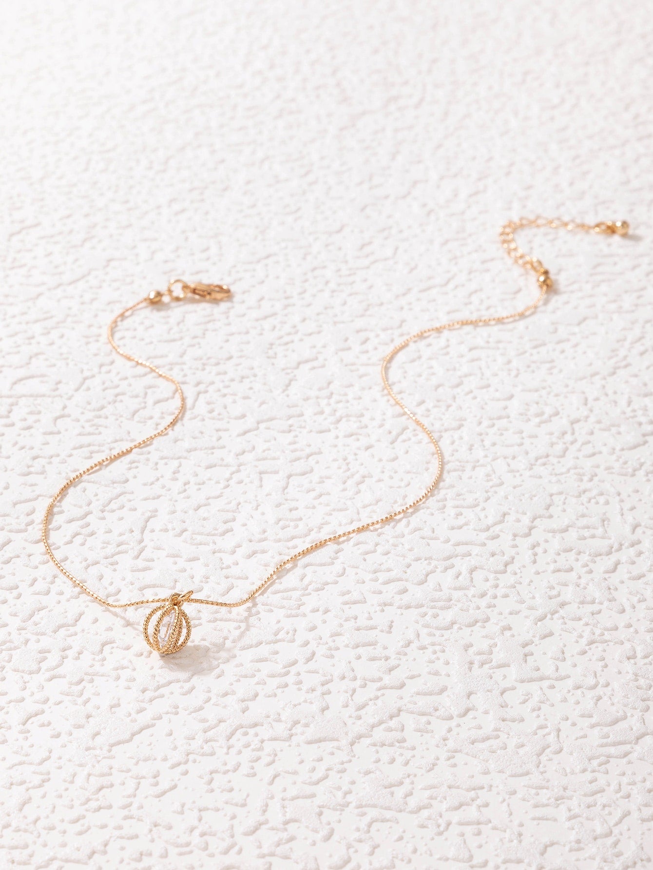 Cubic Zirconia Round Charm Necklace